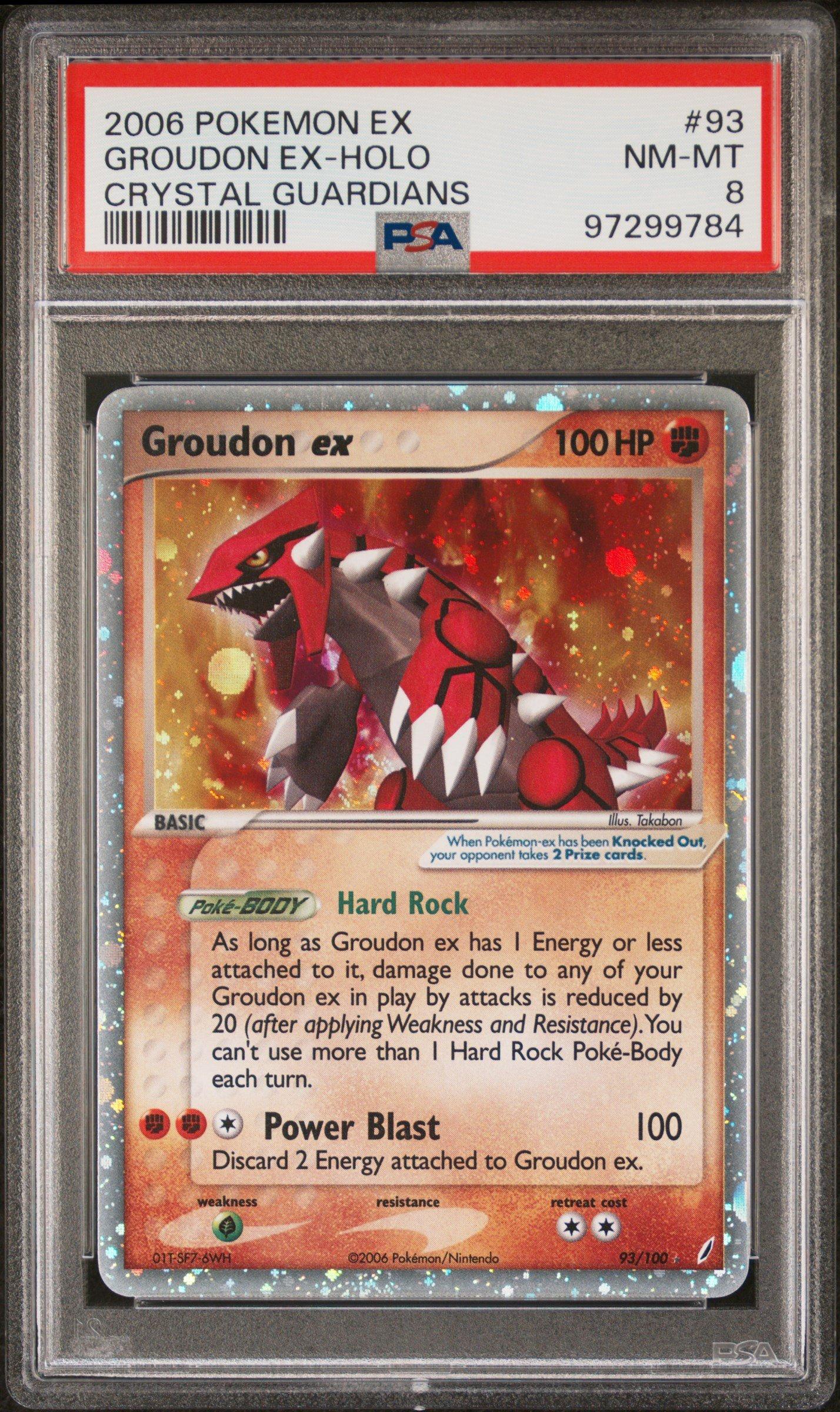 2006 Pokemon Ex Crystal Guardians 93 Groudon Ex-holo PSA 8 Graded