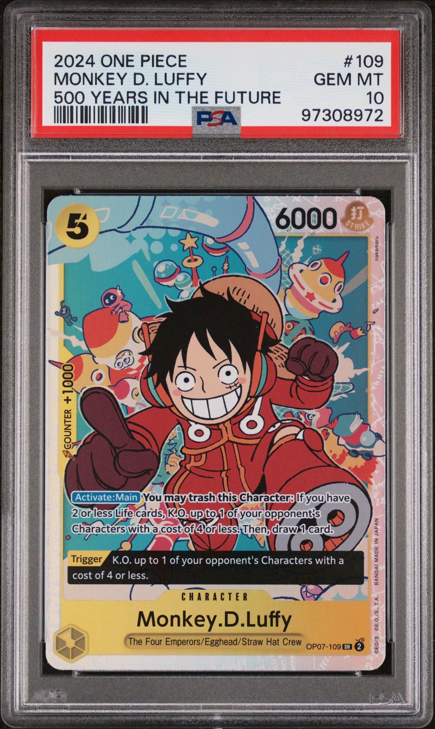 PSA 10 Luffy SR OP07-109 Parallel 500 Years in Future ONE