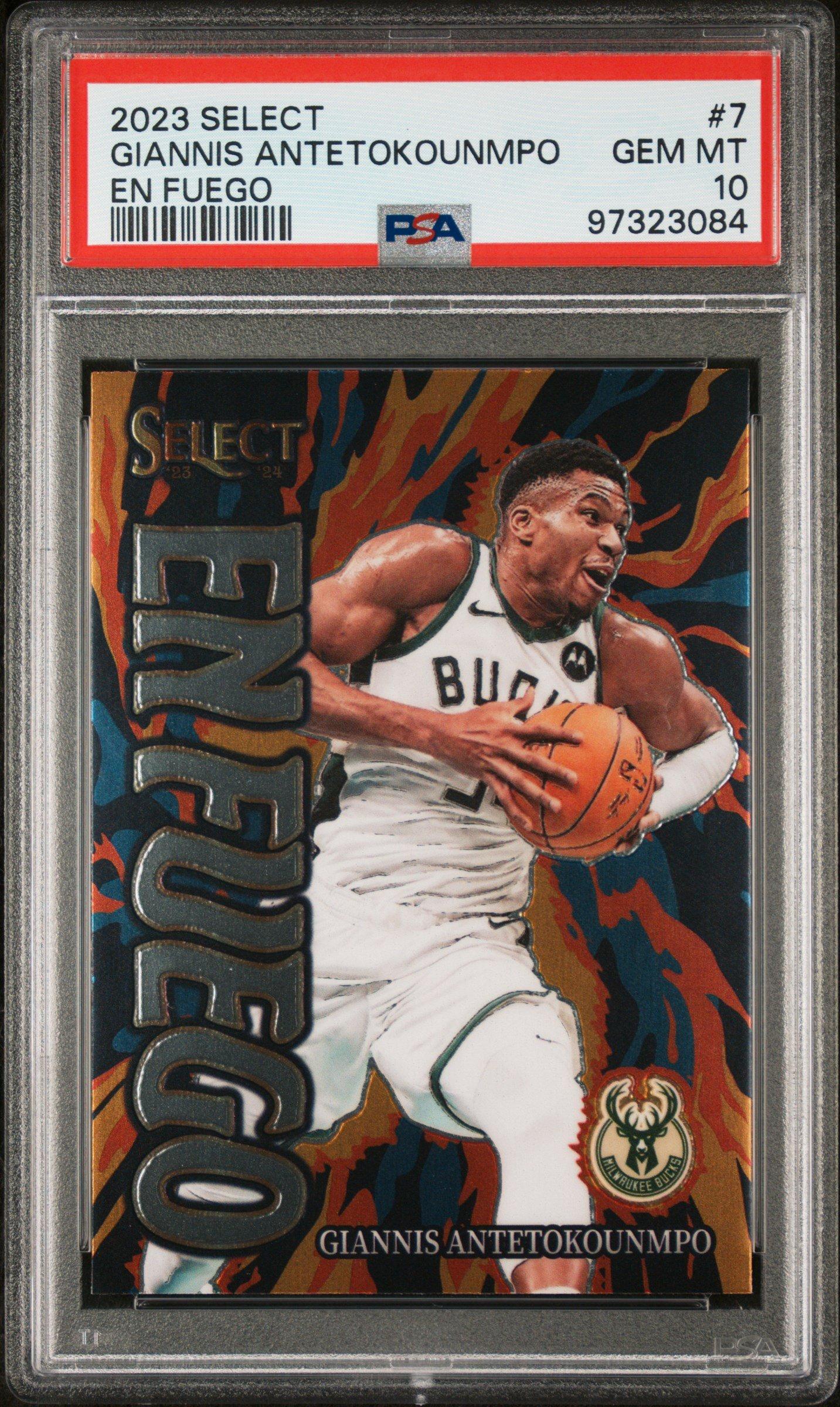 2023 Panini Select En Fuego 7 Giannis Antetokounmpo PSA 10