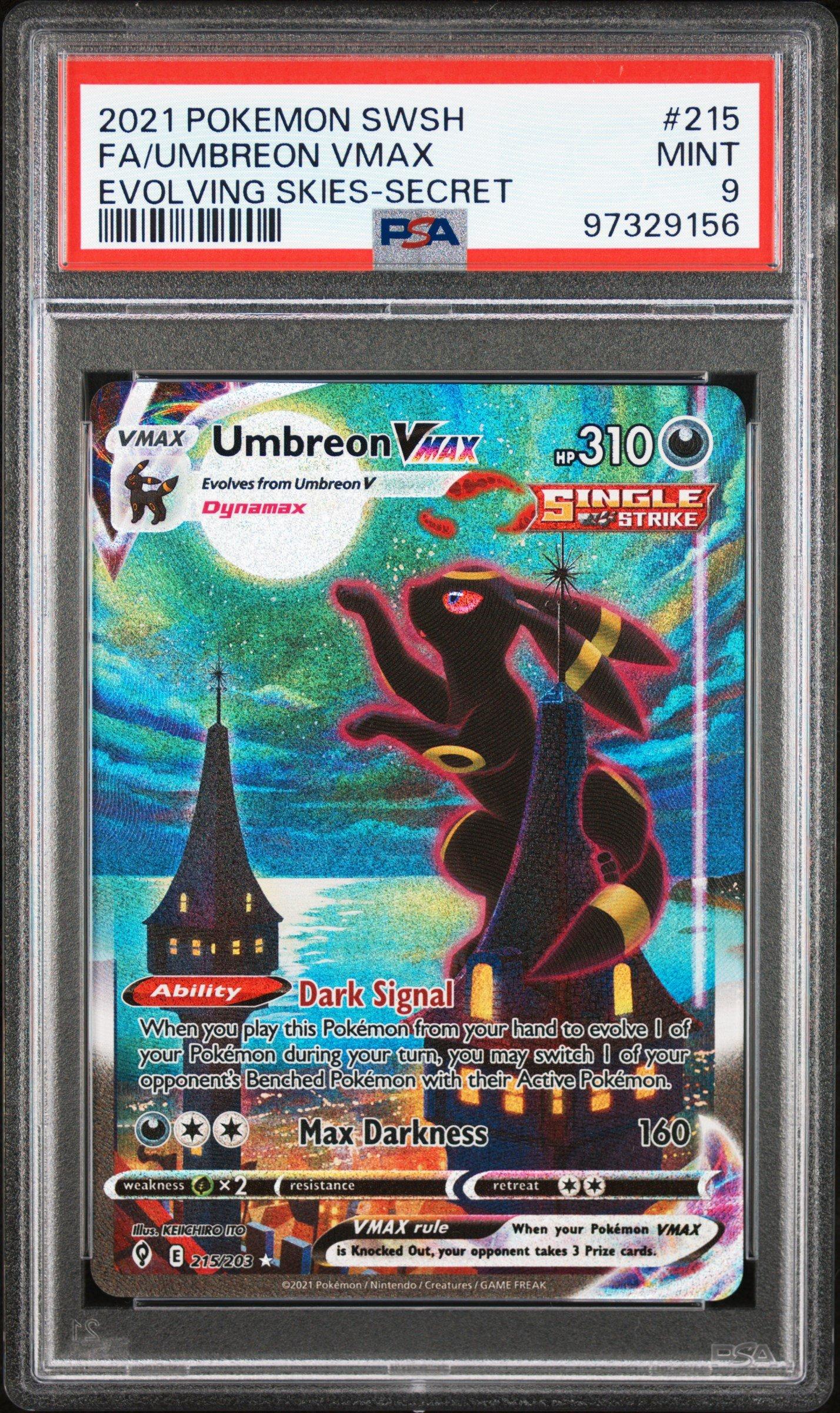 2021 Pokemon Sword & Shield Evolving Skies 215 Full Art/umbreon