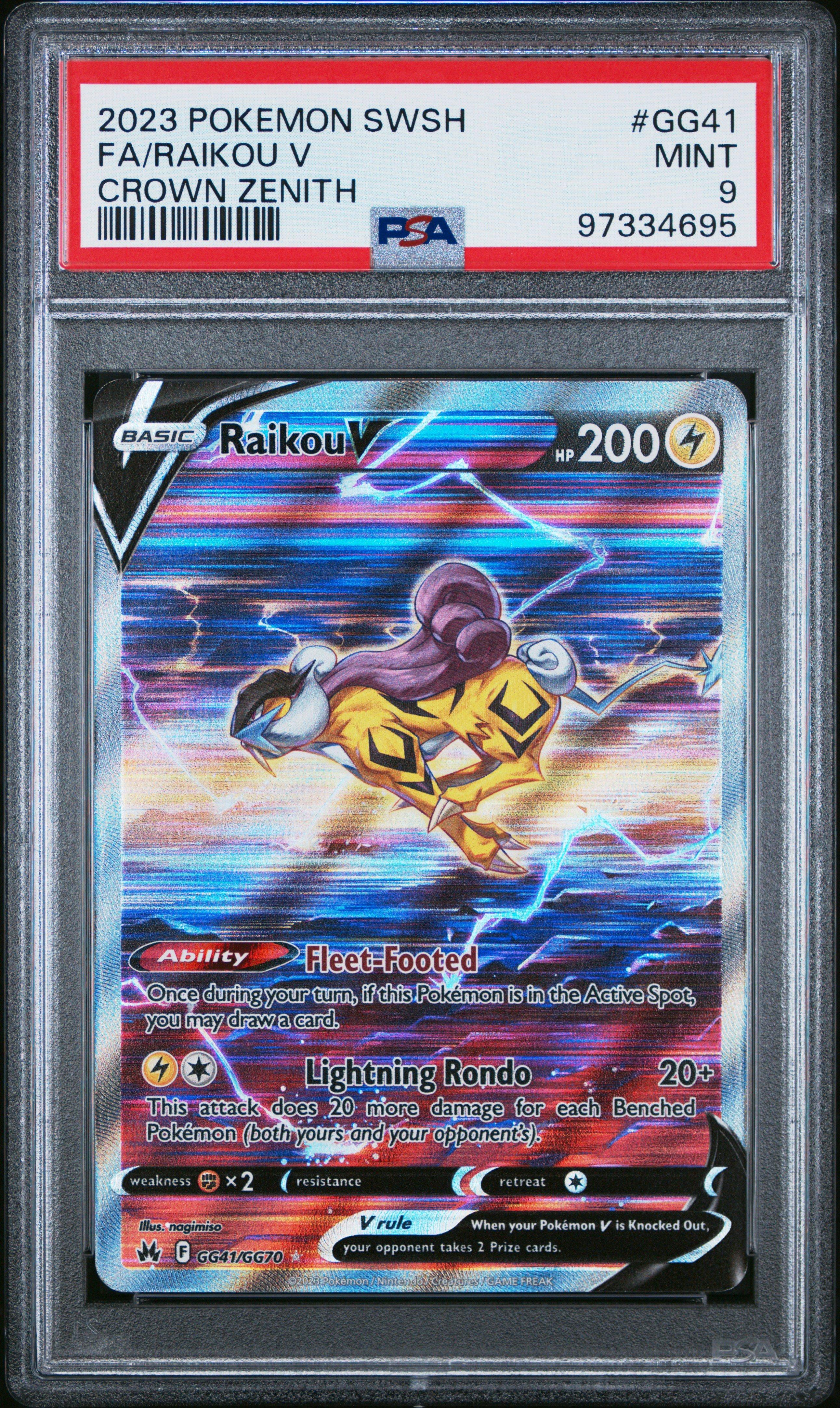 raikou v pokemon card Captured in a crystal Raikou V illustration rare custom