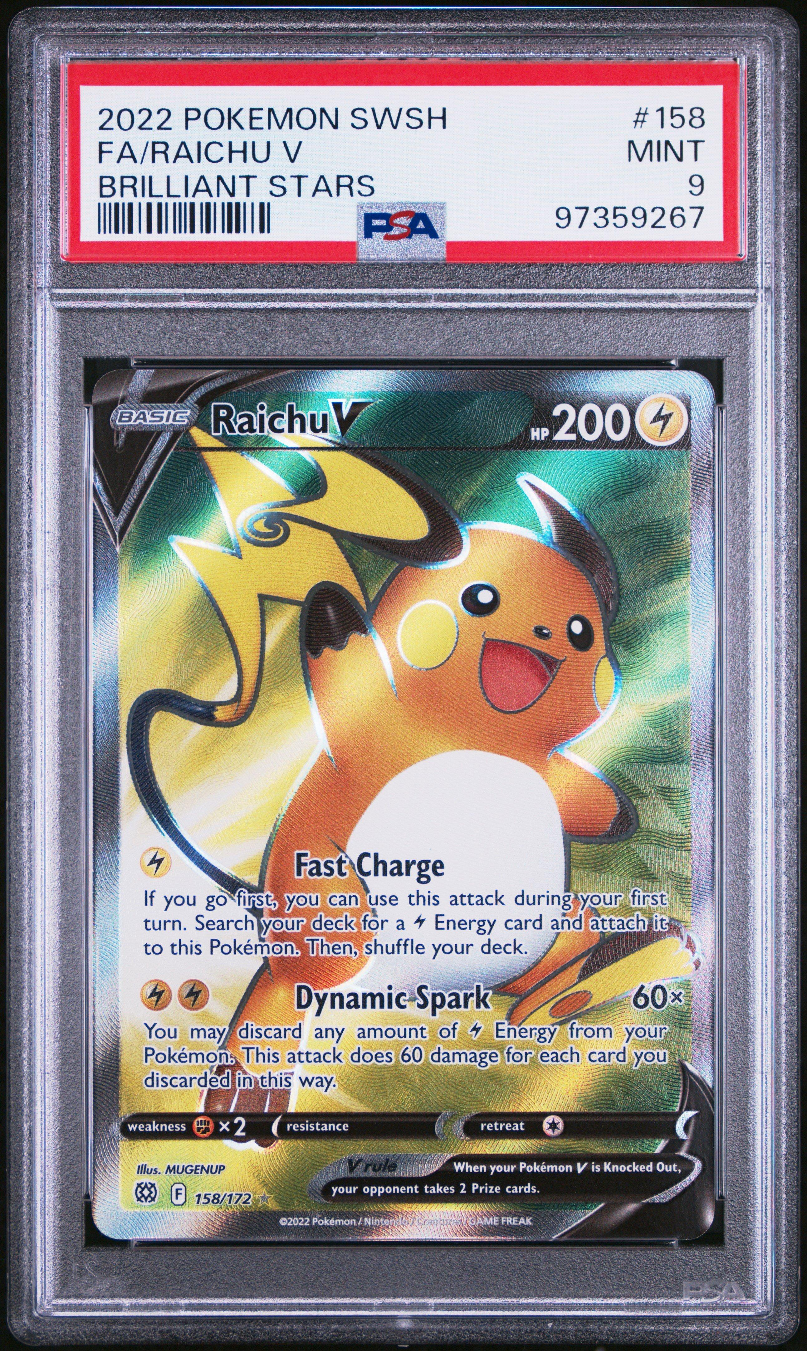 pokemon tcg brilliant stars 158 172 raichu v card Raichu V 158/172 - Brilliant Stars - Ultra Rare Pokemon Card main image 0
