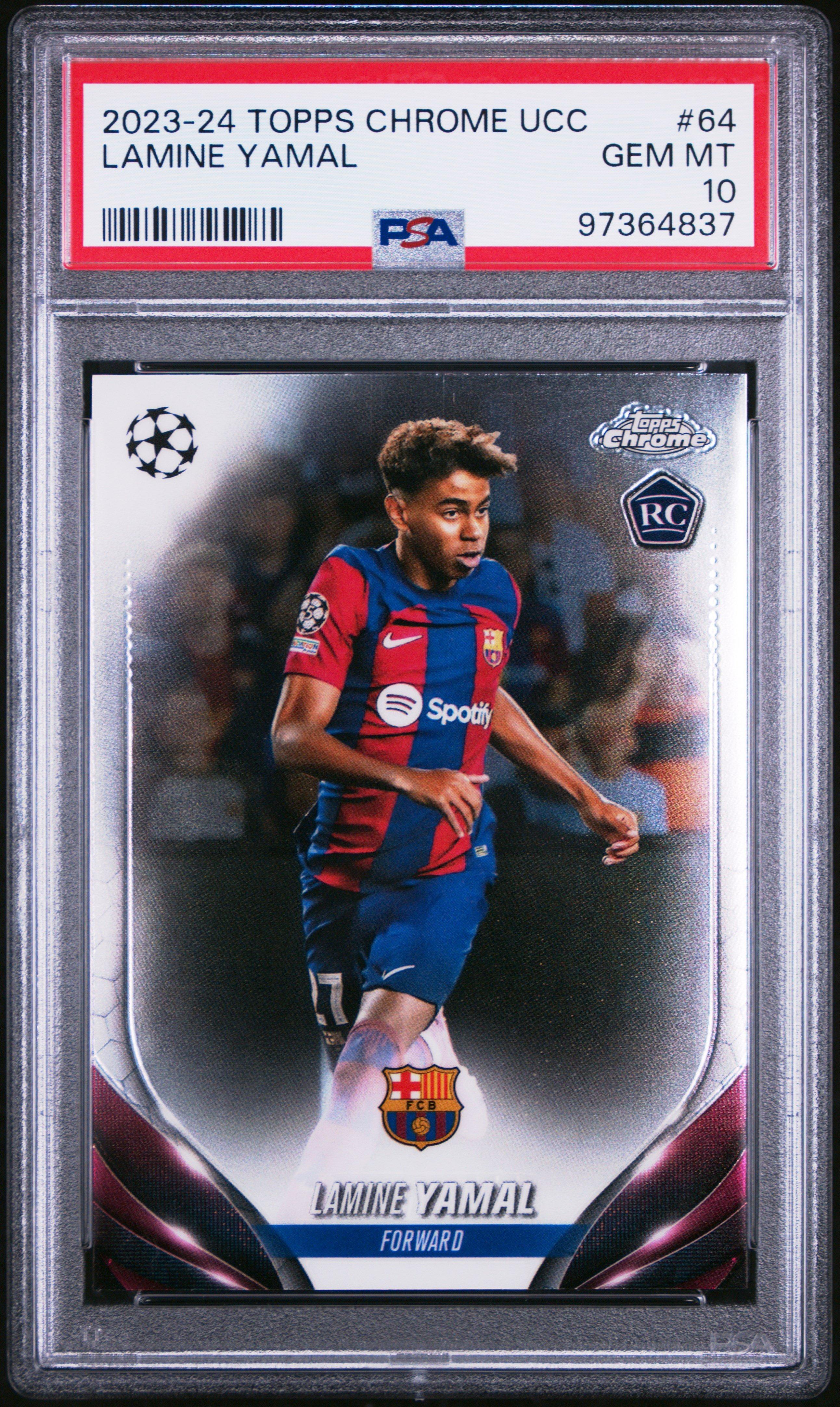 【R3cardsさん専用】 Topps Chrome ラメラ トッテナム 1/1 2023-24 Topps Chrome Uefa Club Competitions 64 Lamine Yamal PSA 10