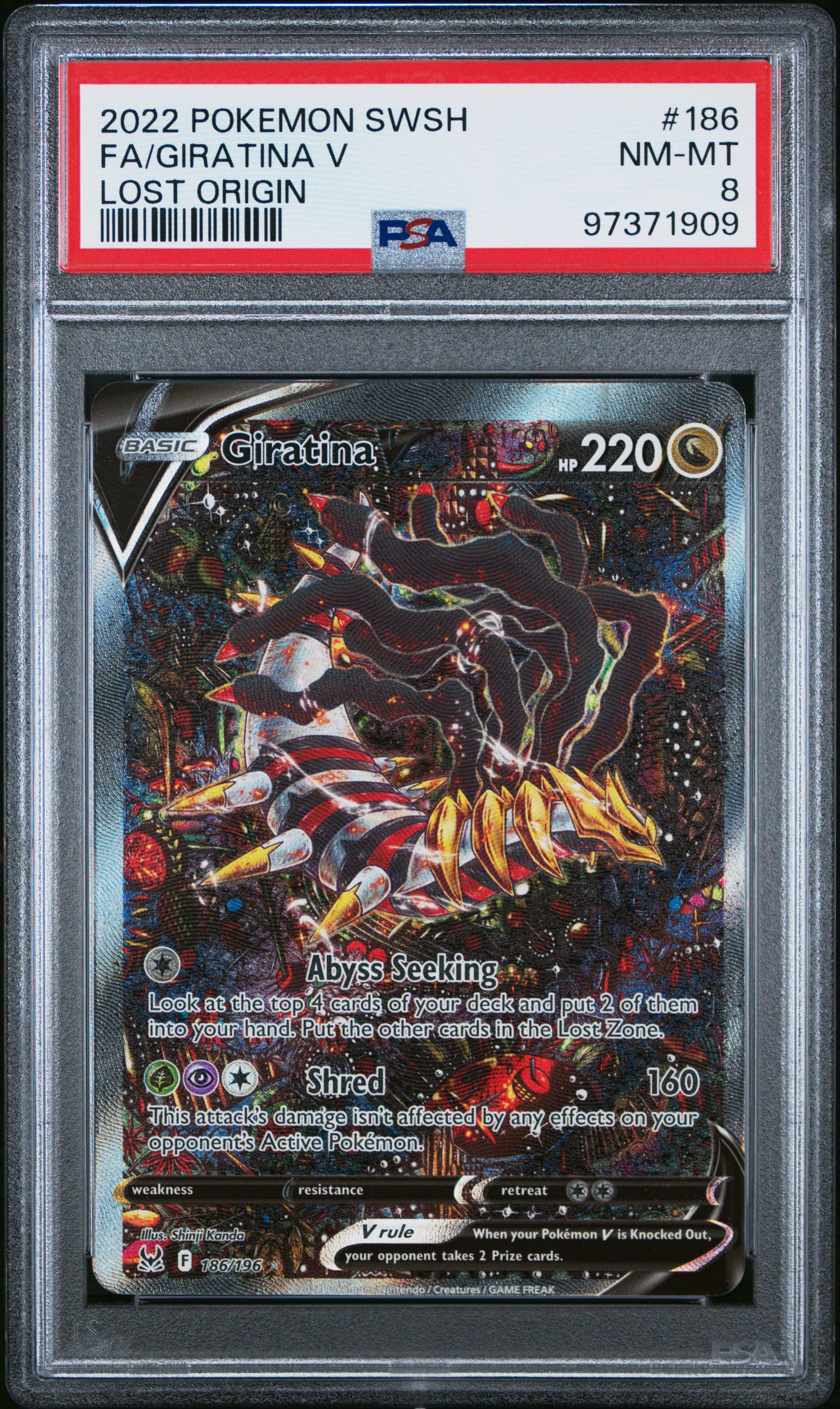 2022 Pokemon Sword & Shield Lost Origin 186 Full Art/giratina V