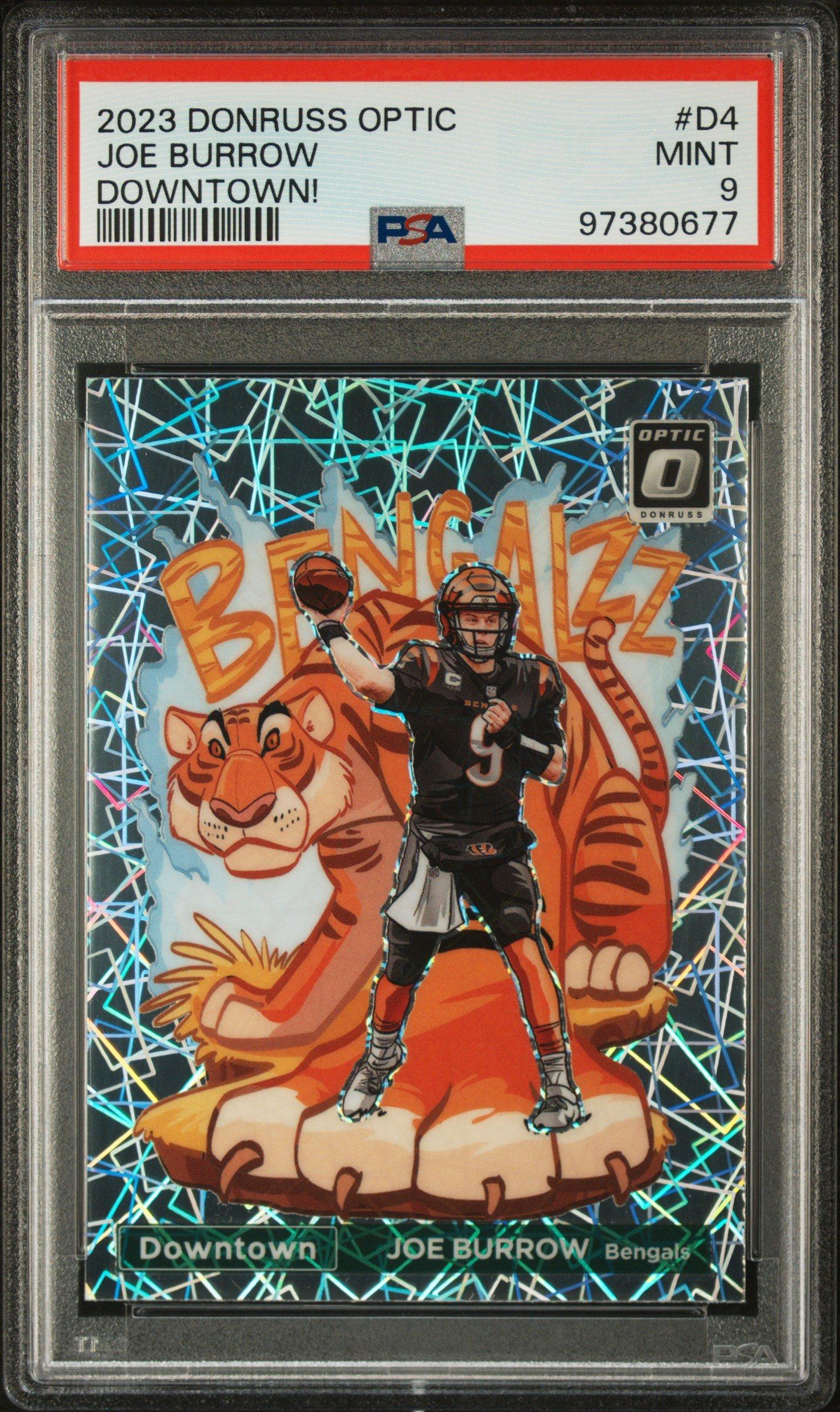 2023 Panini Donruss Optic Downtown! D4 Joe Burrow PSA 9