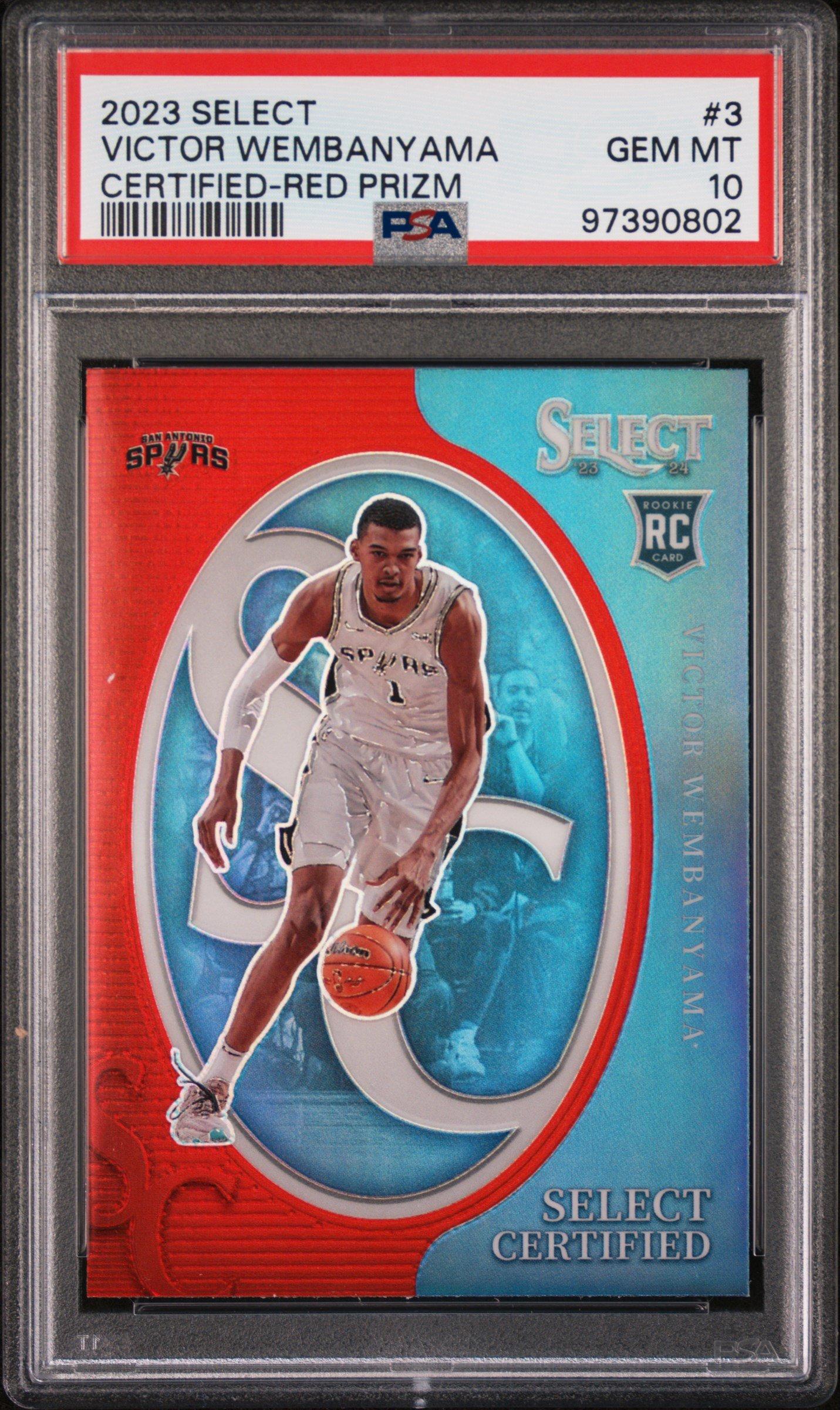 2023 Panini Select Select Certified 3 Victor Wembanyama Red Prizm PSA 10