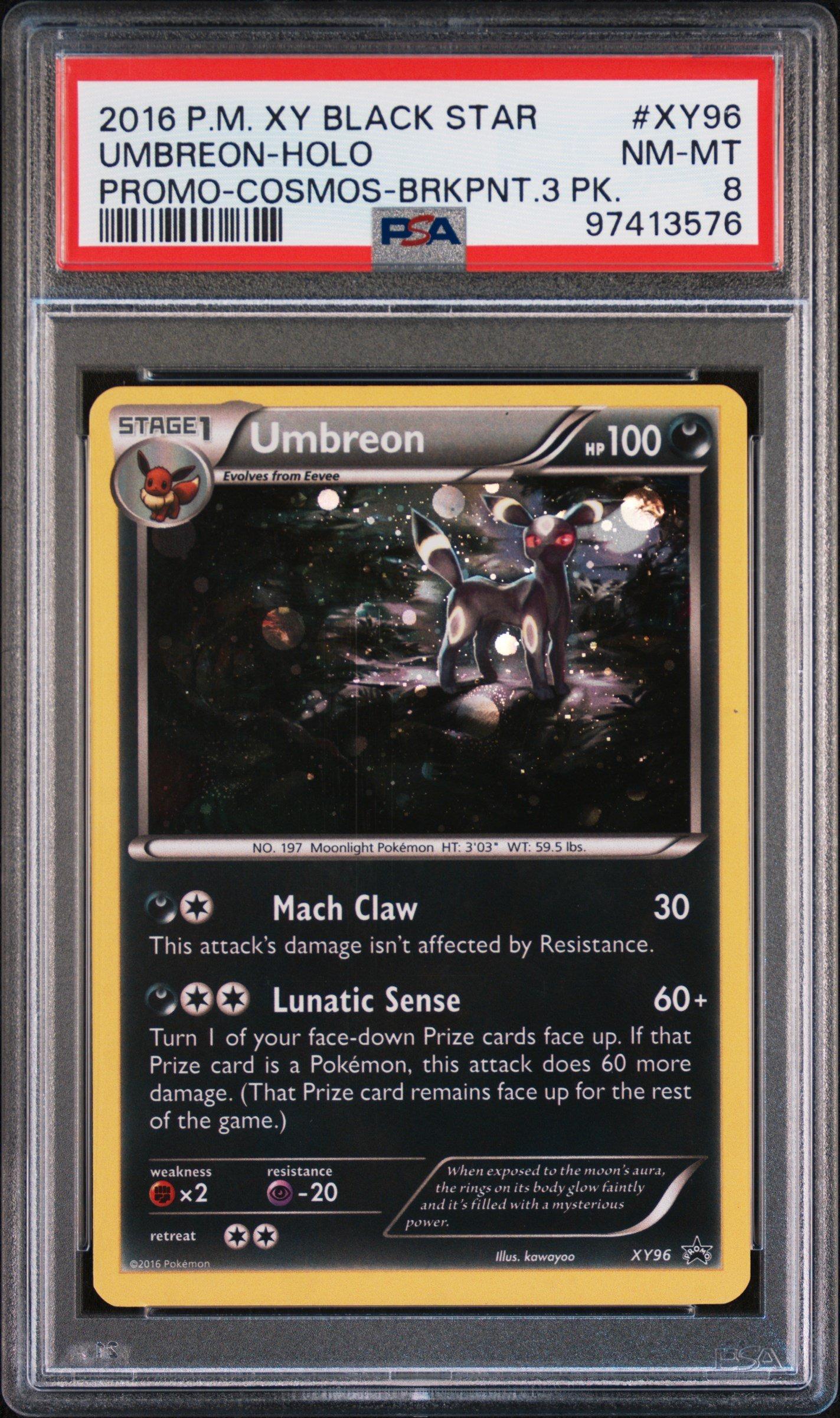 2016 Pokemon Xy Black Star Promo Xy96 Umbreon-holo Cosmos