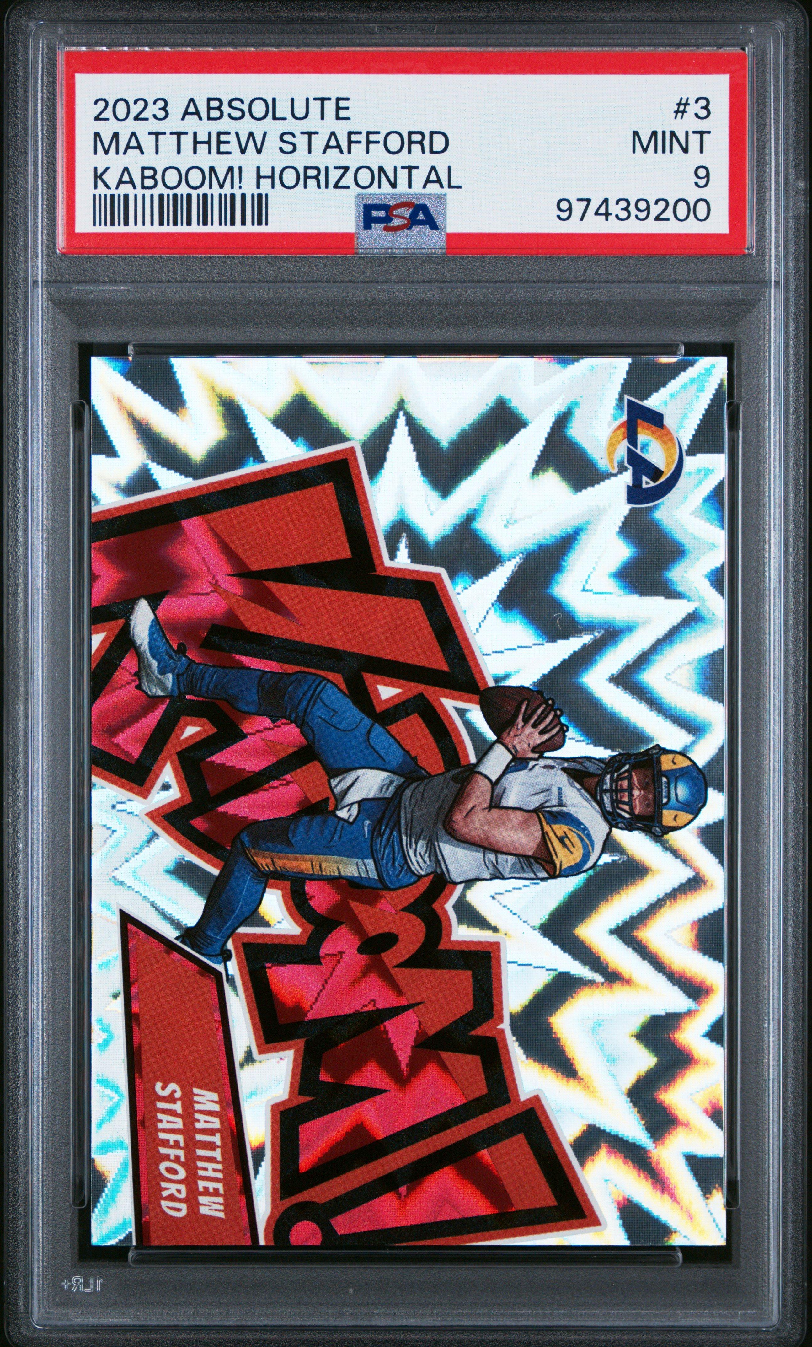2023 Panini Absolute Kaboom! Horizontal 3 Matthew Stafford PSA 9