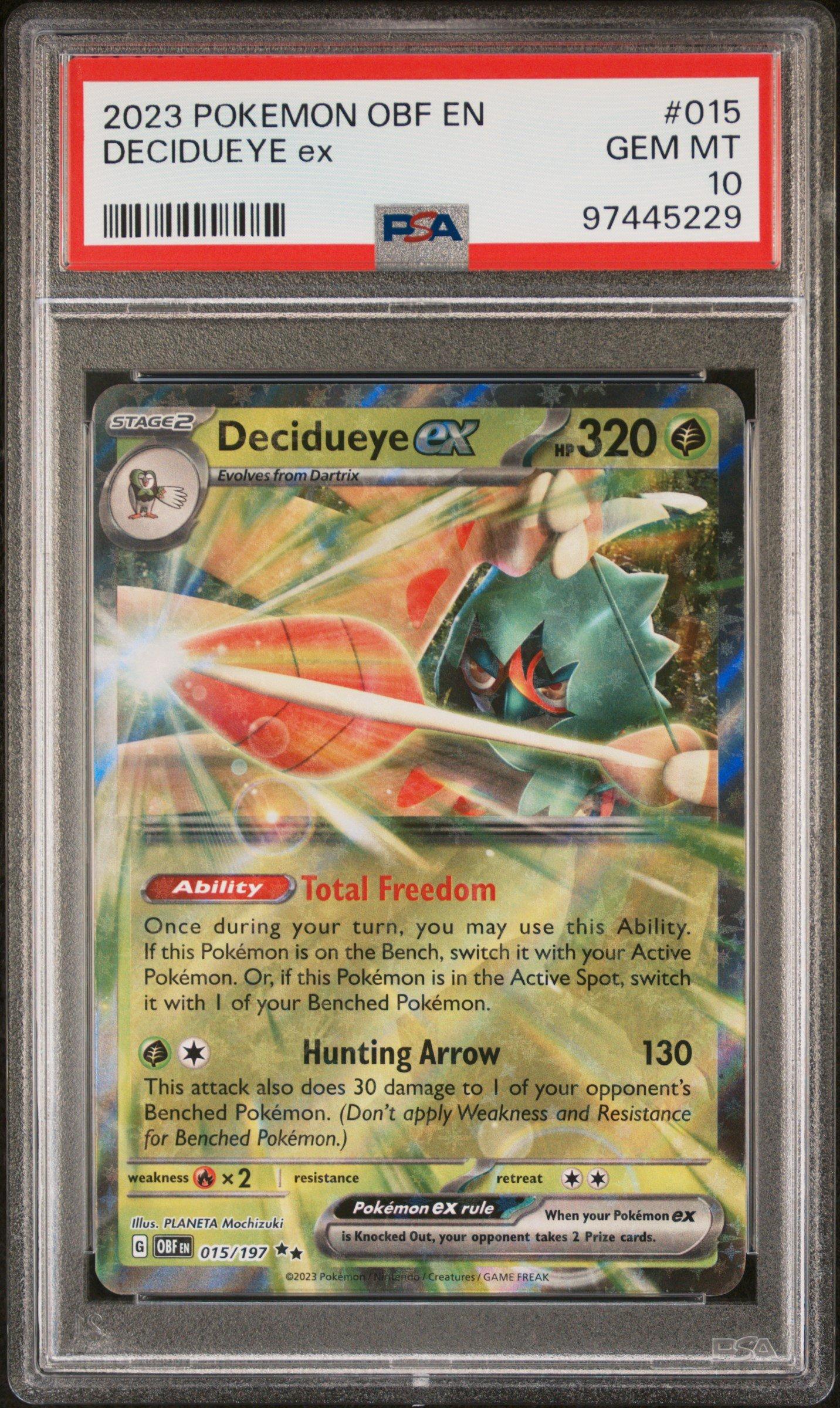 PSA10 オドリドリex 2023 Pokemon Obf En-obsidian Flames 015 Decidueye Ex PSA 10 Graded