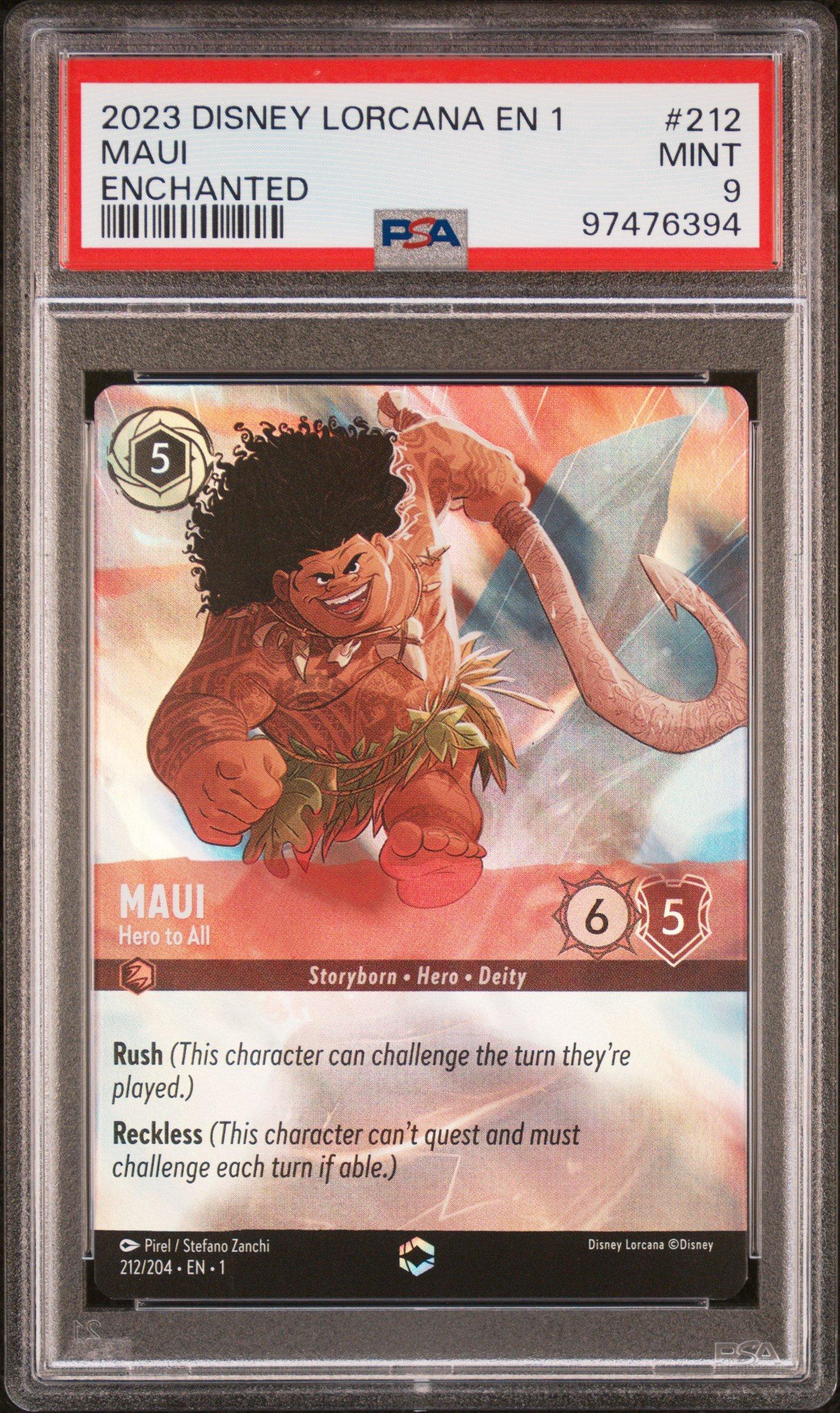 Disney LORCANAコレクターズエディションpsa9 マウイ 2023 Disney Lorcana En 1-the First Chapter 212 Maui - Hero To All