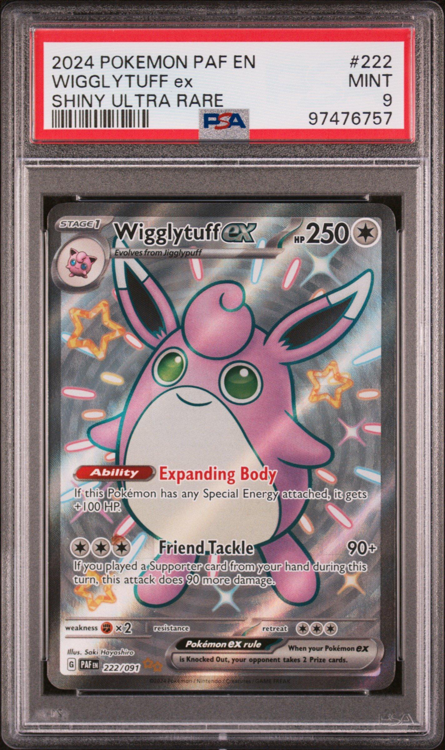 2024 Pokemon Paf En-paldean Fates 222 Wigglytuff Ex Shiny Ultra Rare PSA 9  Graded Card | GameStop