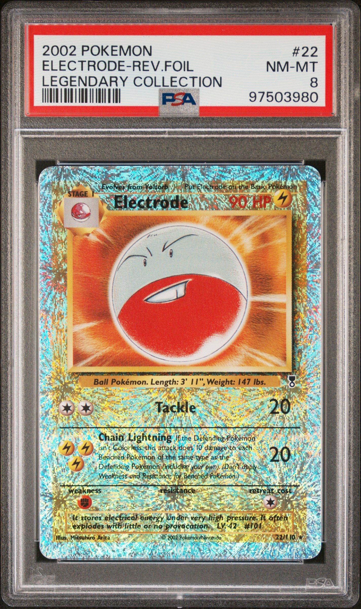 2002 Pokemon Legendary Collection 22 Electrode-reverse Foil PSA 8