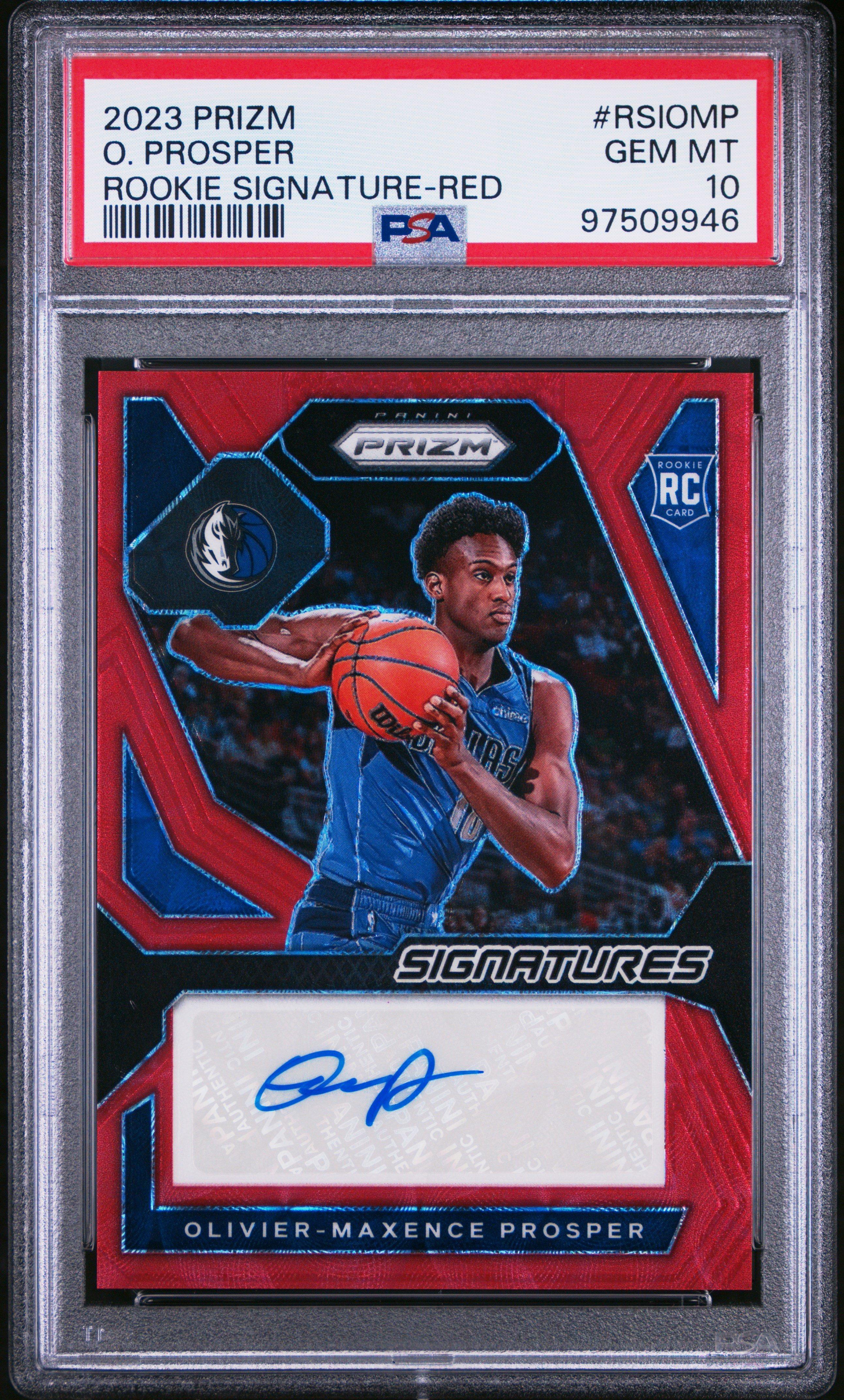2023 Panini Prizm Rookie Signatures Rsiomp Olivier-maxence Prosper Red PSA 10