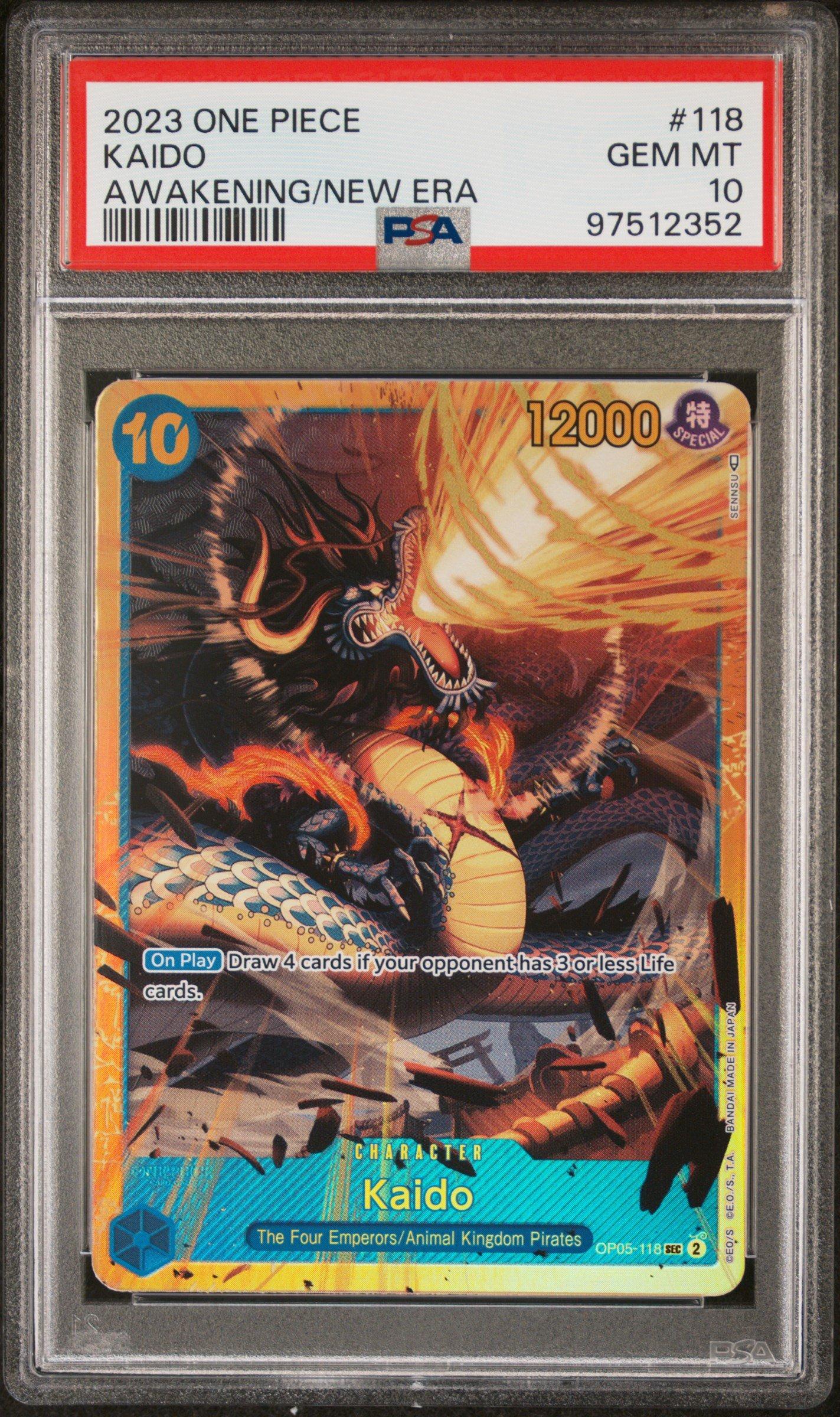 2023 ONE PIECE JP KAIDO カード 2023 One Piece Op05-awakening Of The New Era 118 Kaido PSA 10