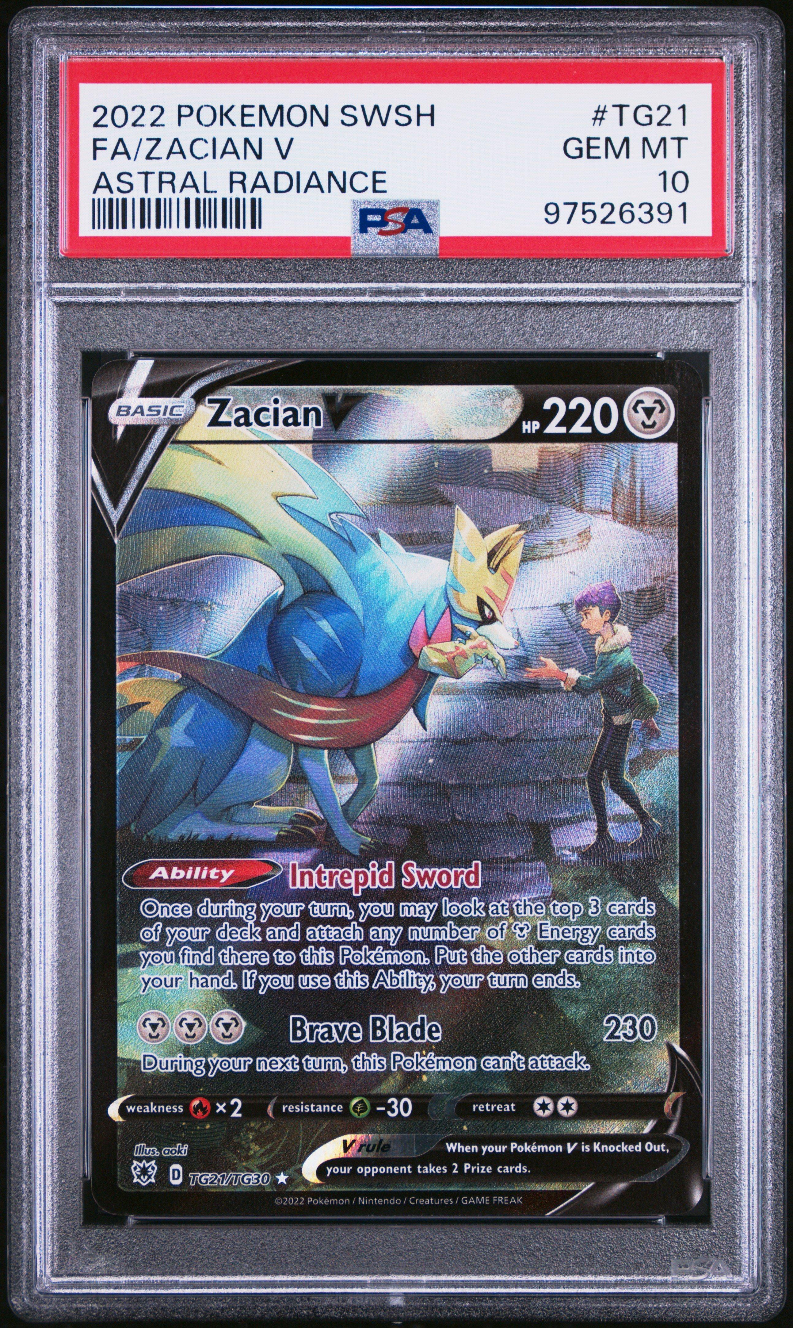 2022 Pokemon Sword & Shield Astral Radiance Tg21 Full Art/zacian V