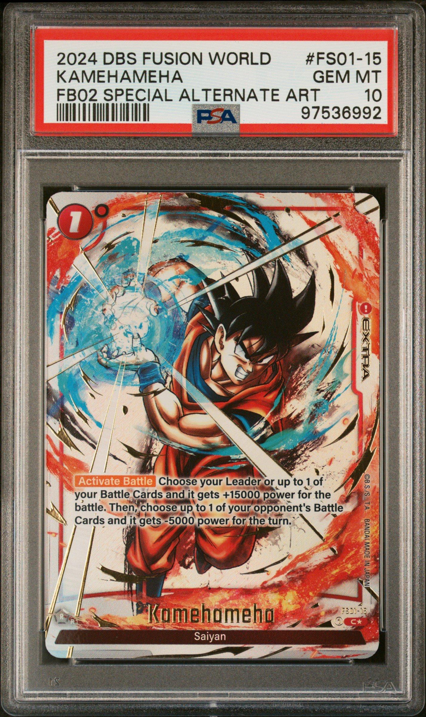2024 Dragon Ball Super Card Game Fusion World Blazing Aura Fs01-15 Kamehameha Fb02 Special Alternate Art PSA 10