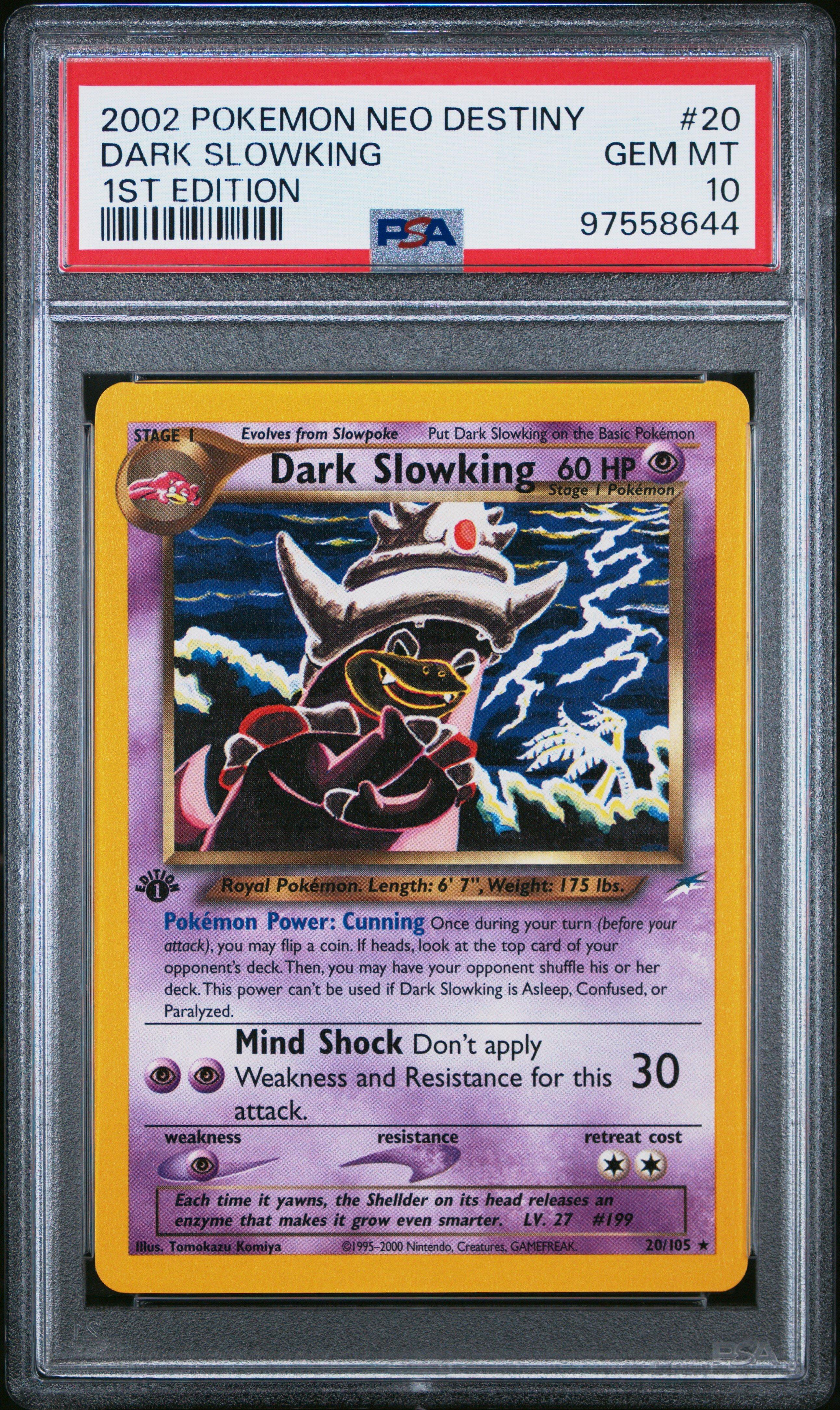 2002 Pokemon Neo Destiny 20 Dark Slowking 1st Edition PSA 10