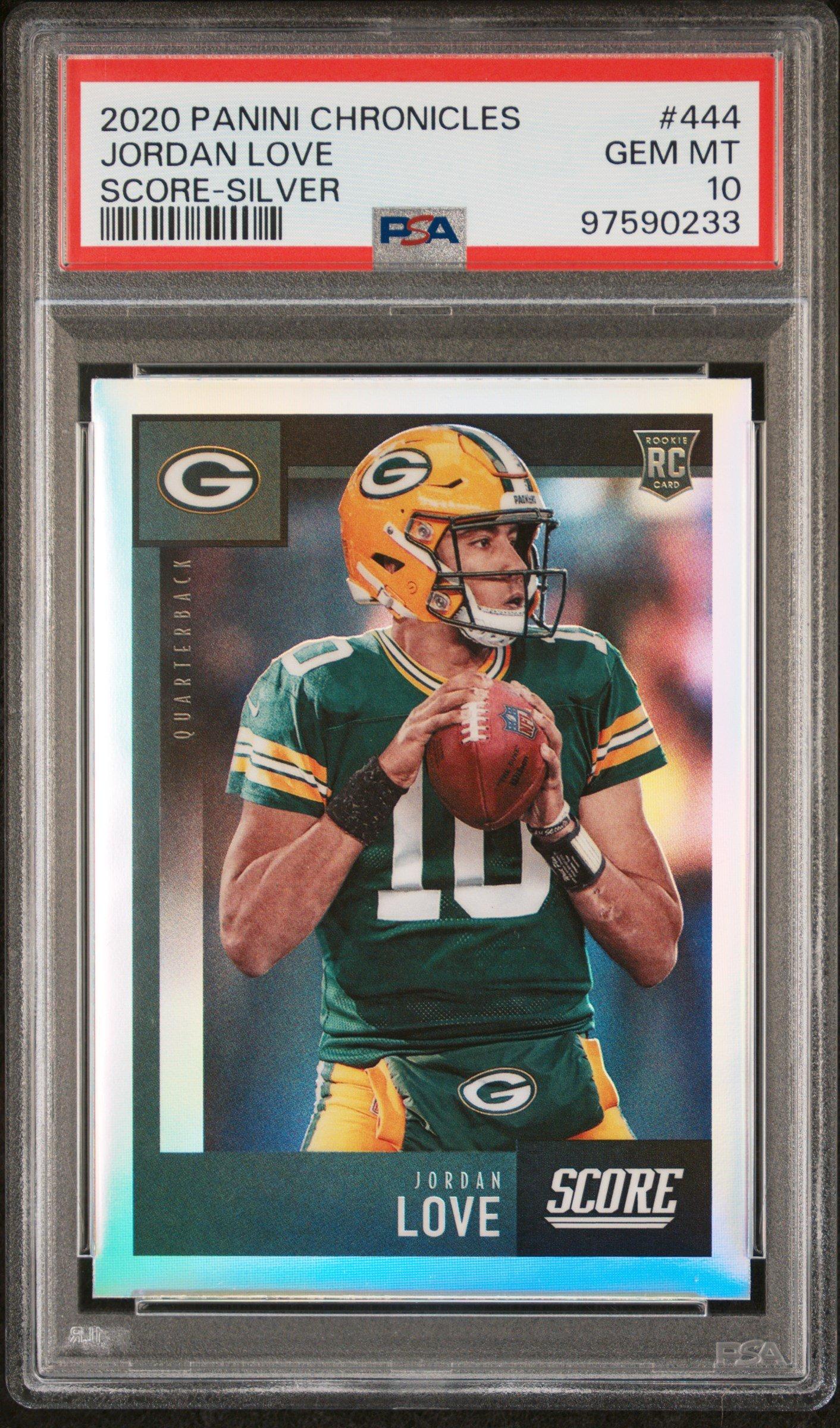 2020 Panini Chronicles Score 444 Jordan Love Silver PSA 10
