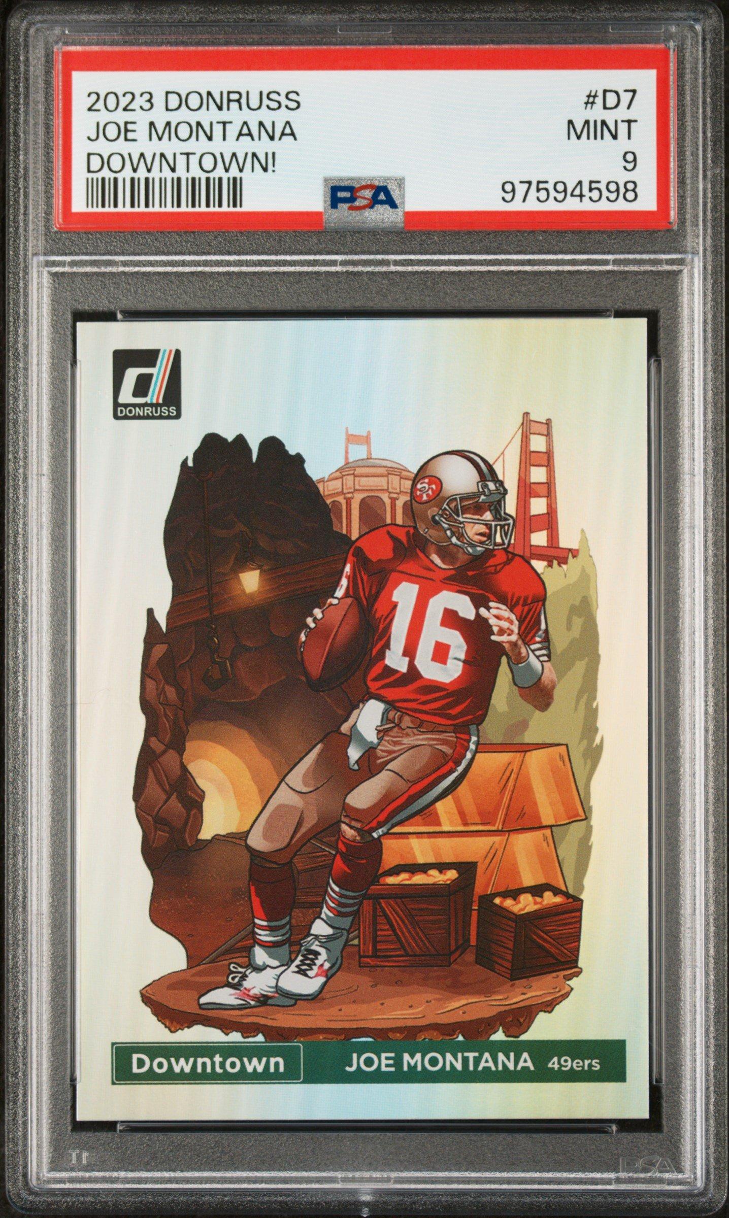 2023 Panini Donruss Downtown! D7 Joe Montana PSA 9
