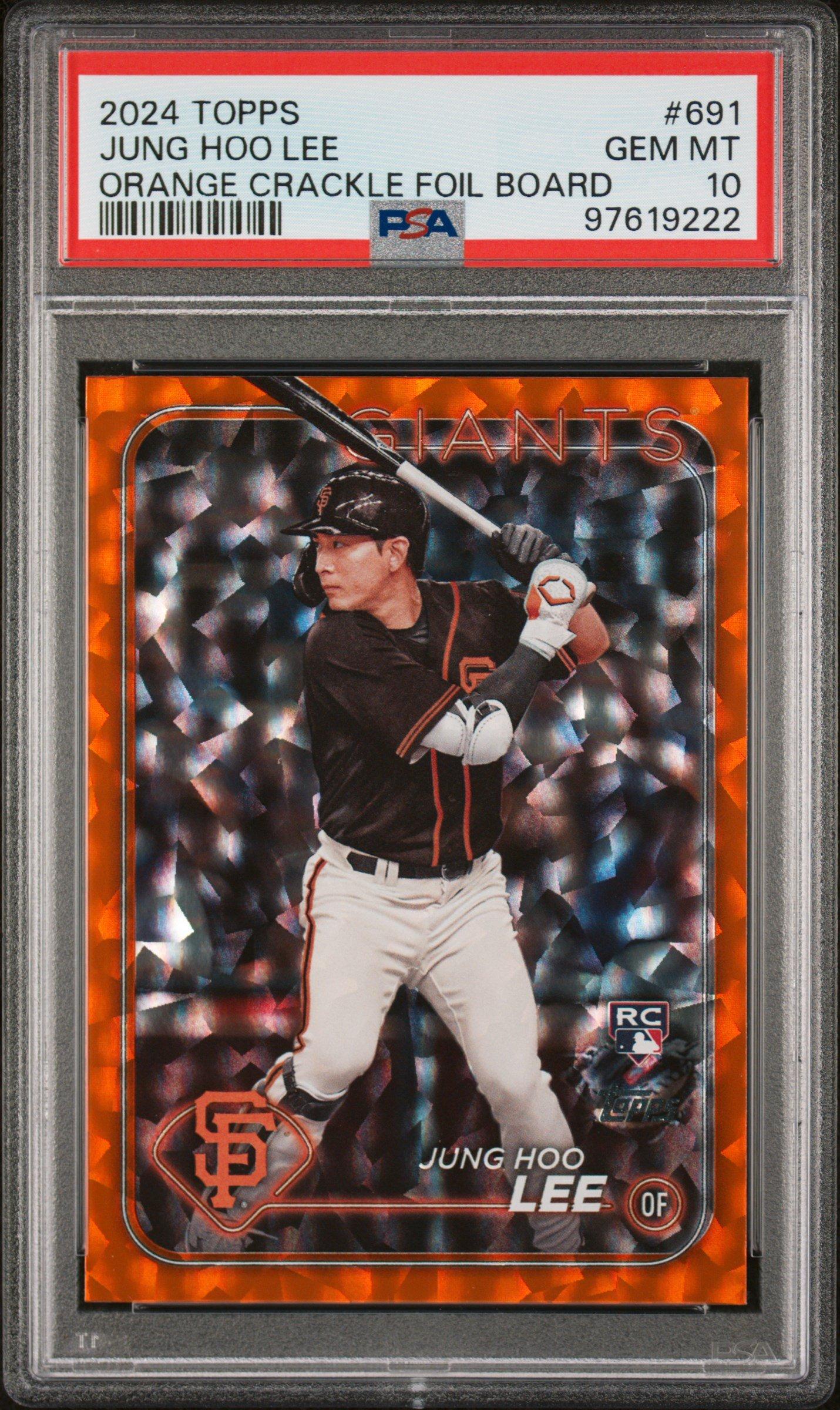 2024 Topps 691 Jung Hoo Lee Orange Crackle Foil Board PSA 10