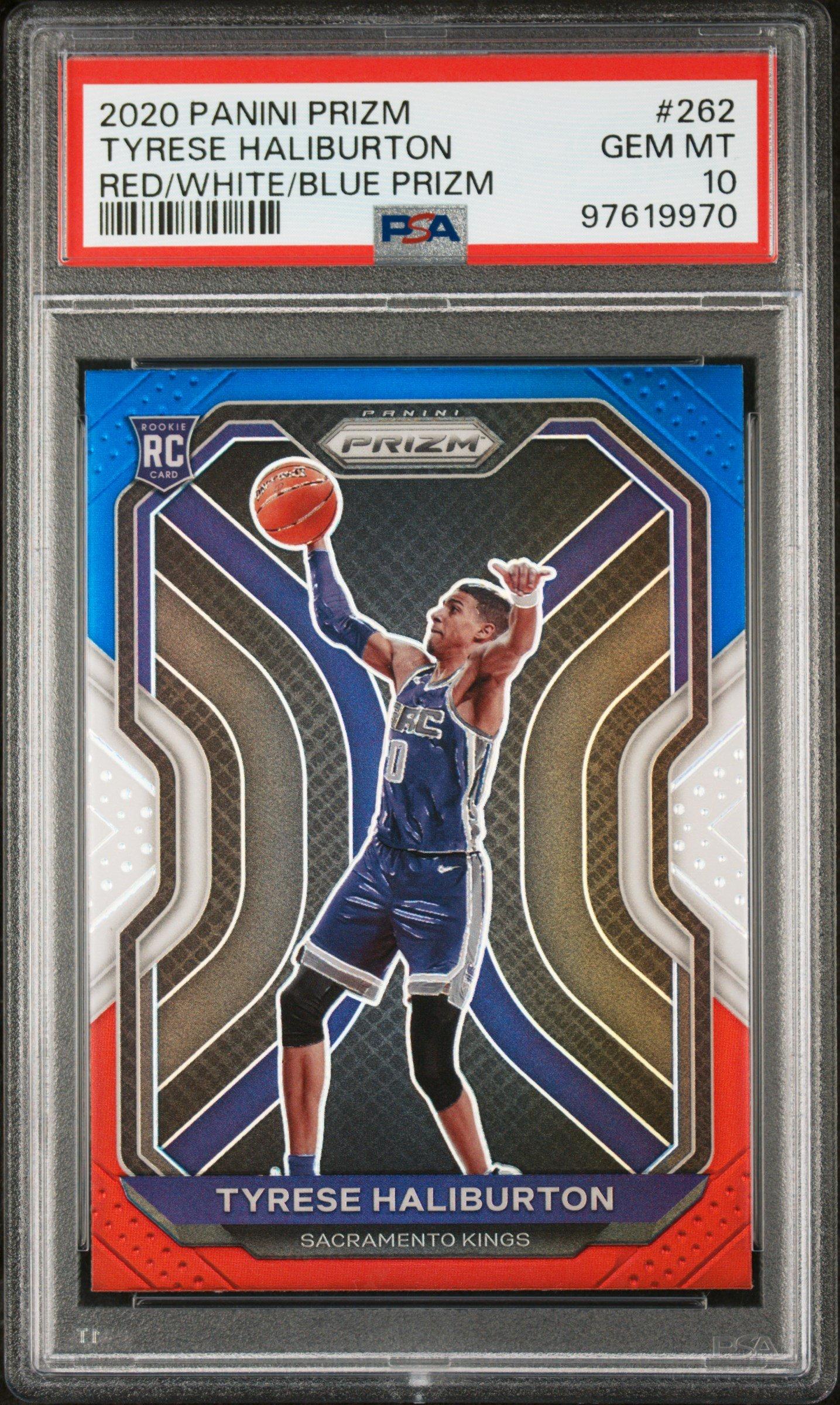 2020 Panini Prizm 262 Tyrese Haliburton Red/white/blue Prizm PSA 10