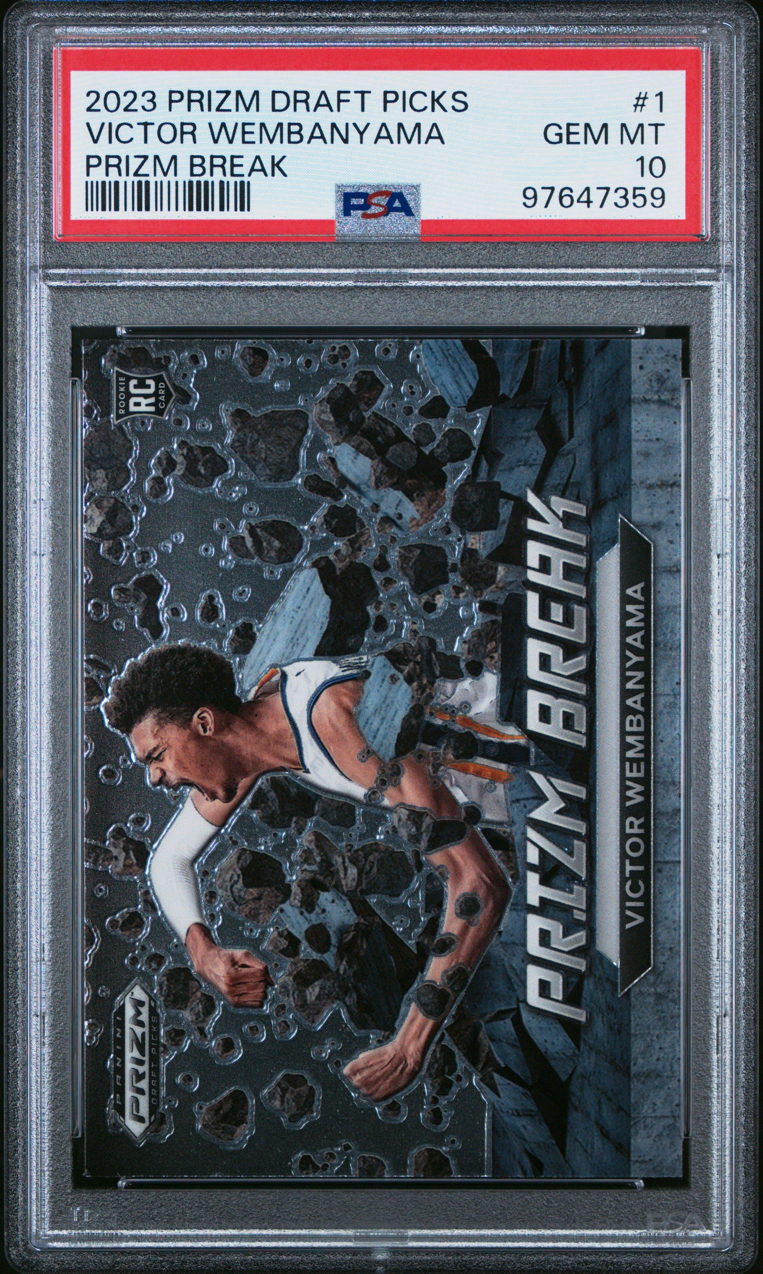 2023 Panini Prizm Draft Picks Prizm Break 1 Victor Wembanyama PSA 10