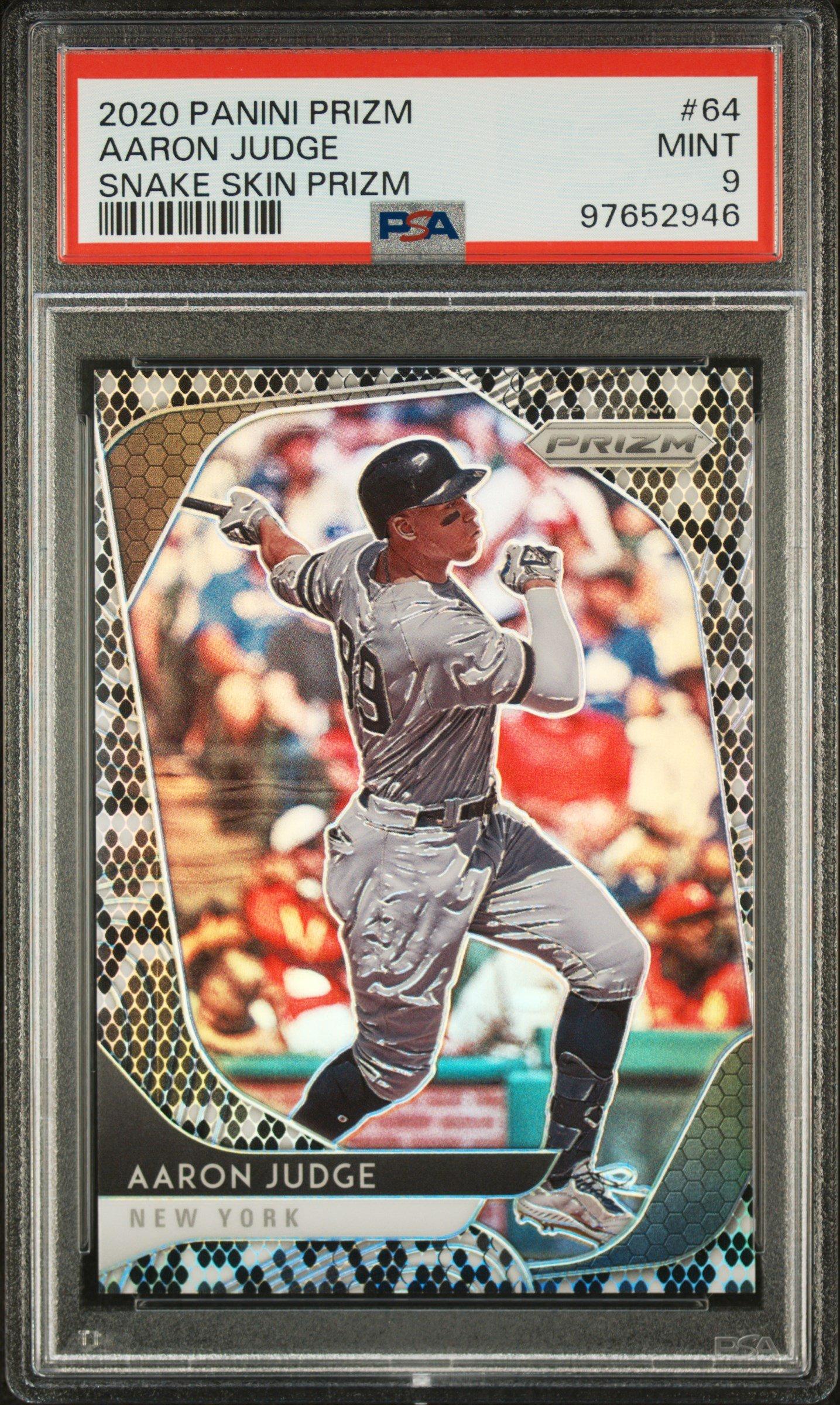 2020 Panini Prizm 64 Aaron Judge Snake Skin Prizm PSA 9
