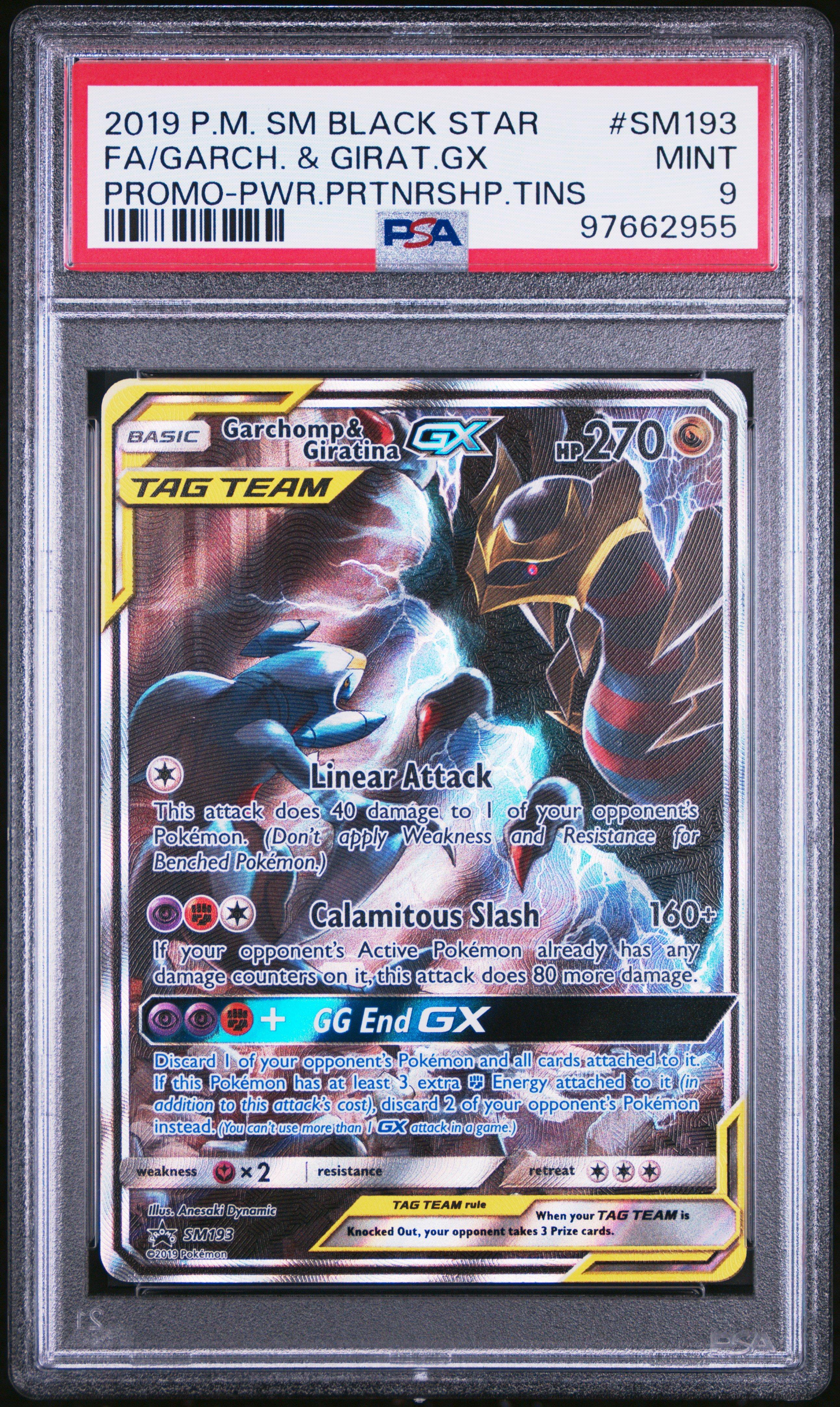 2019 Pokemon Sm Black Star Promo Sm193 Full Art/garchomp & Giratina Gx  Power Partnership Tins PSA 9 Graded Card | GameStop