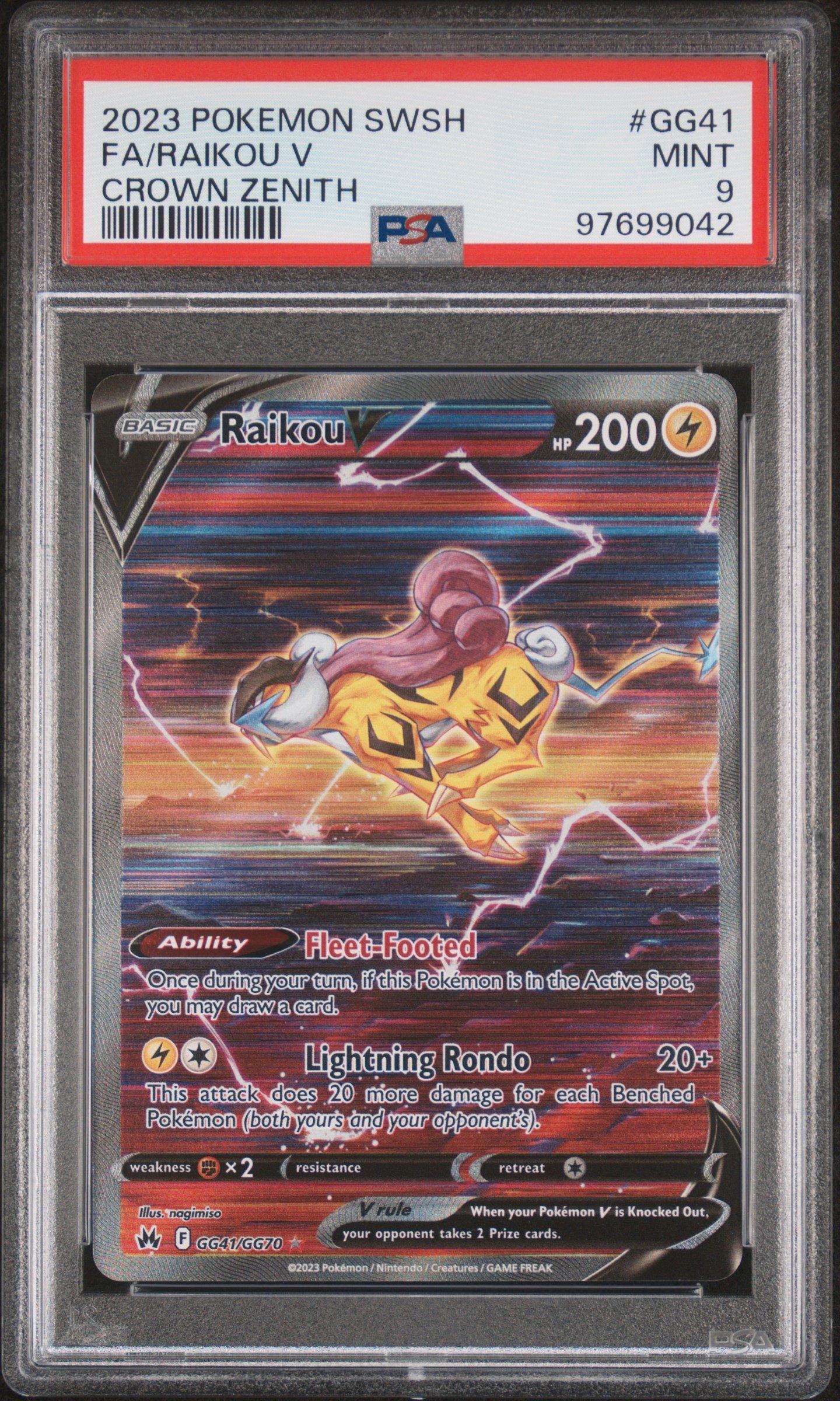 2023 Pokemon Sword And Shield Crown Zenith Gg41 Full Art/raikou V
