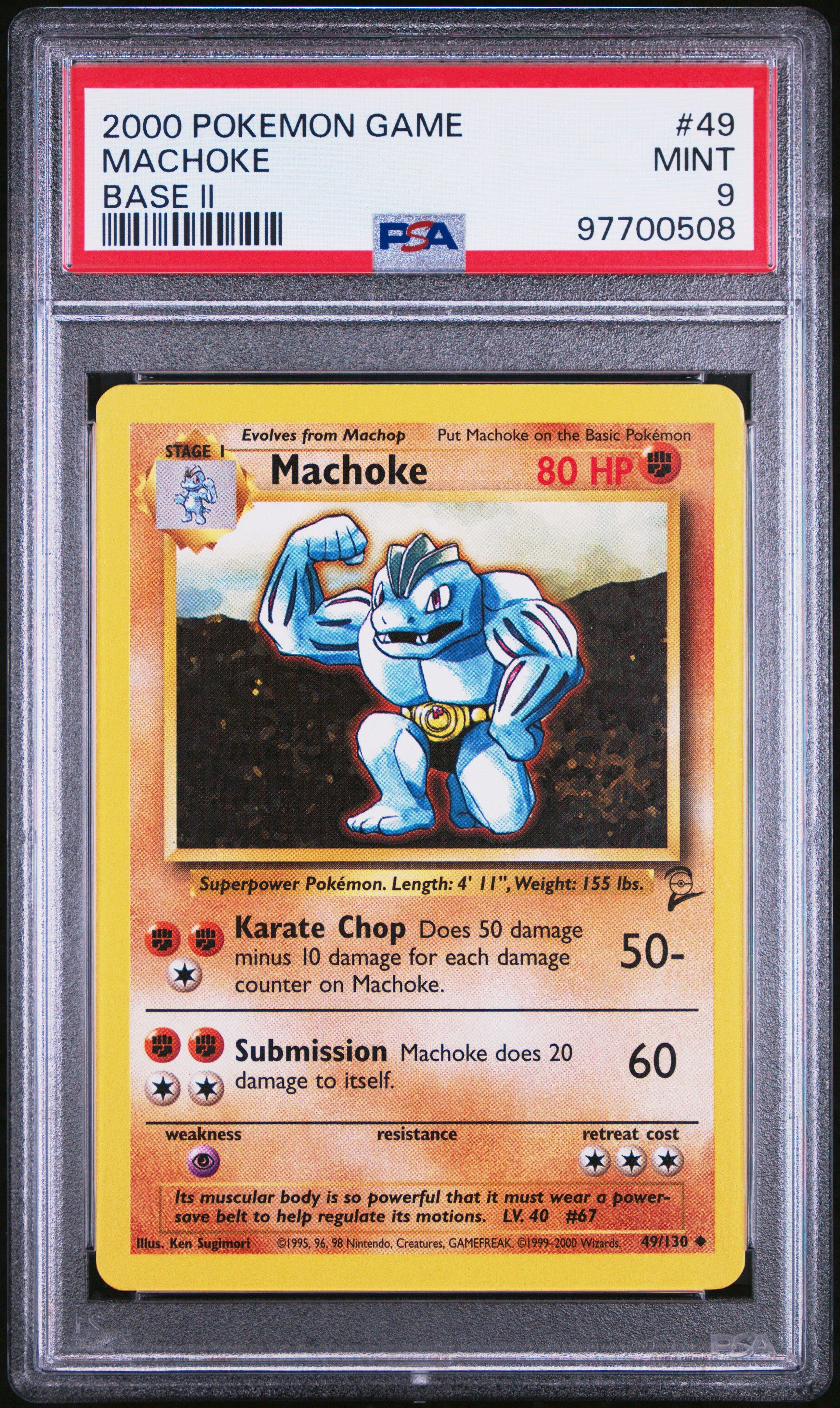 2000 Pokemon Game Base Ii 49 Machoke PSA 9