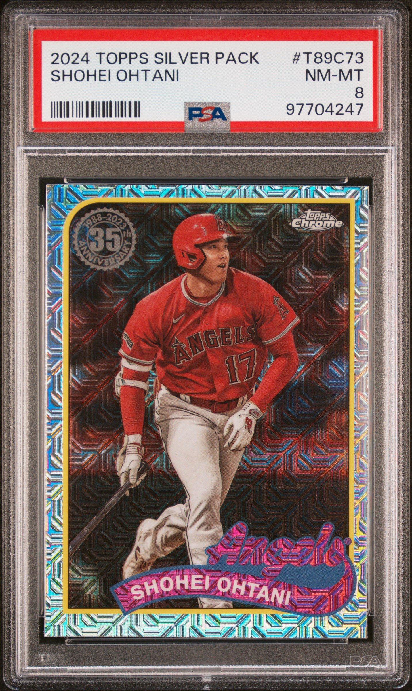 2024 Topps Silver Pack 1989 Chrome Promo T89c73 Shohei Ohtani PSA 8