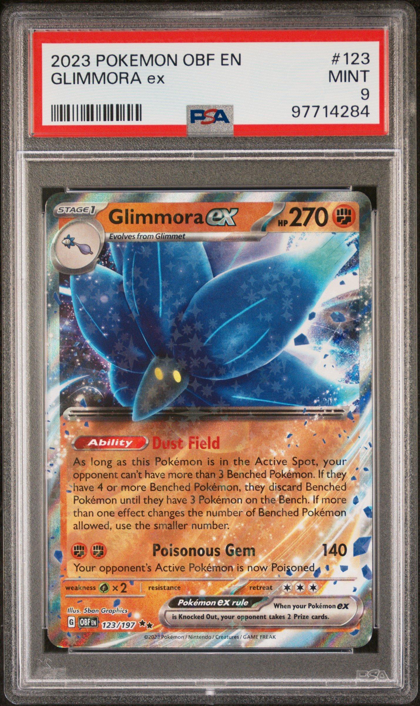 2023 Pokemon Obf En-obsidian Flames 123 Glimmora Ex PSA 9 Graded