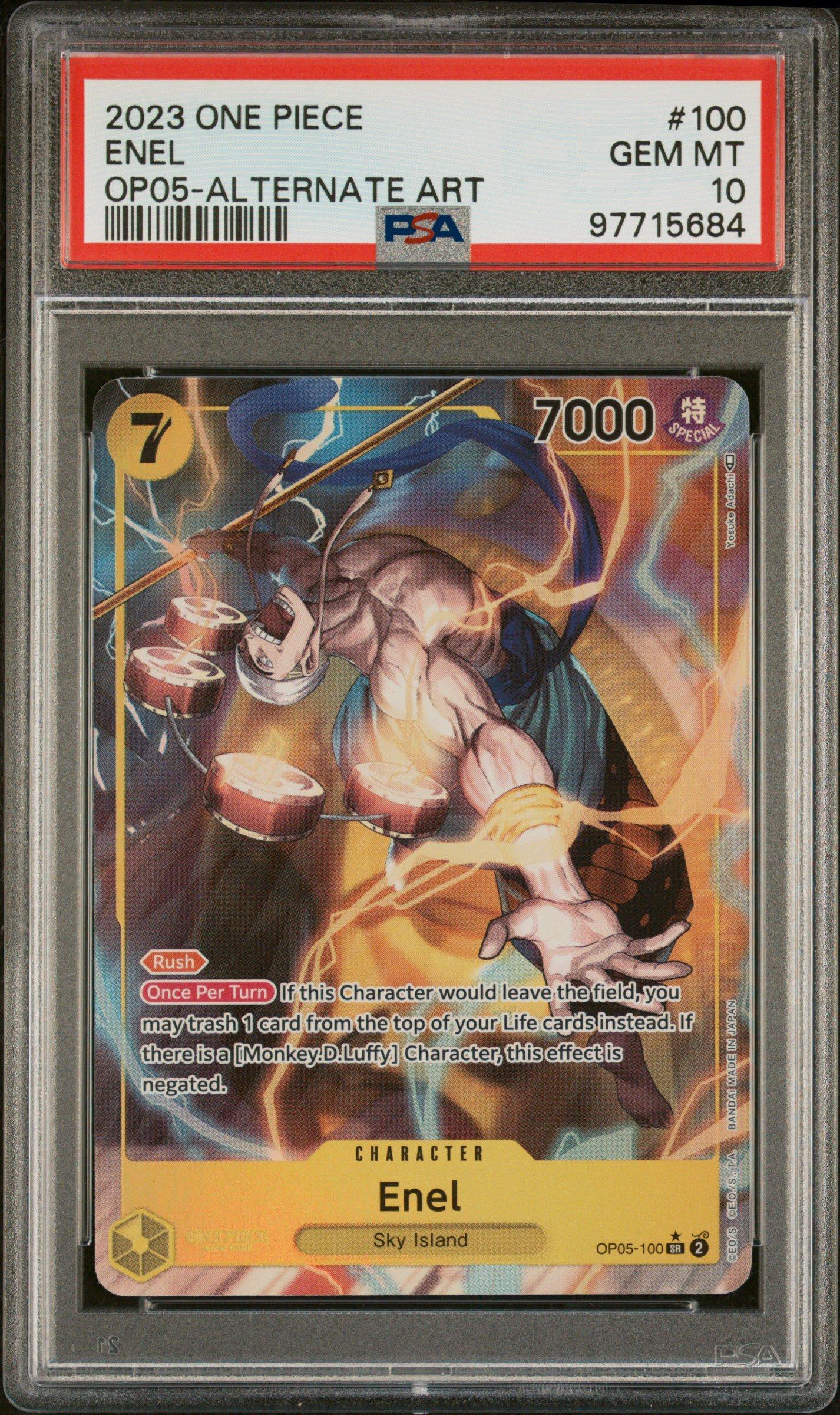 2023 One Piece Op05-awakening Of The New Era 100 Enel Alternate Art PSA 10