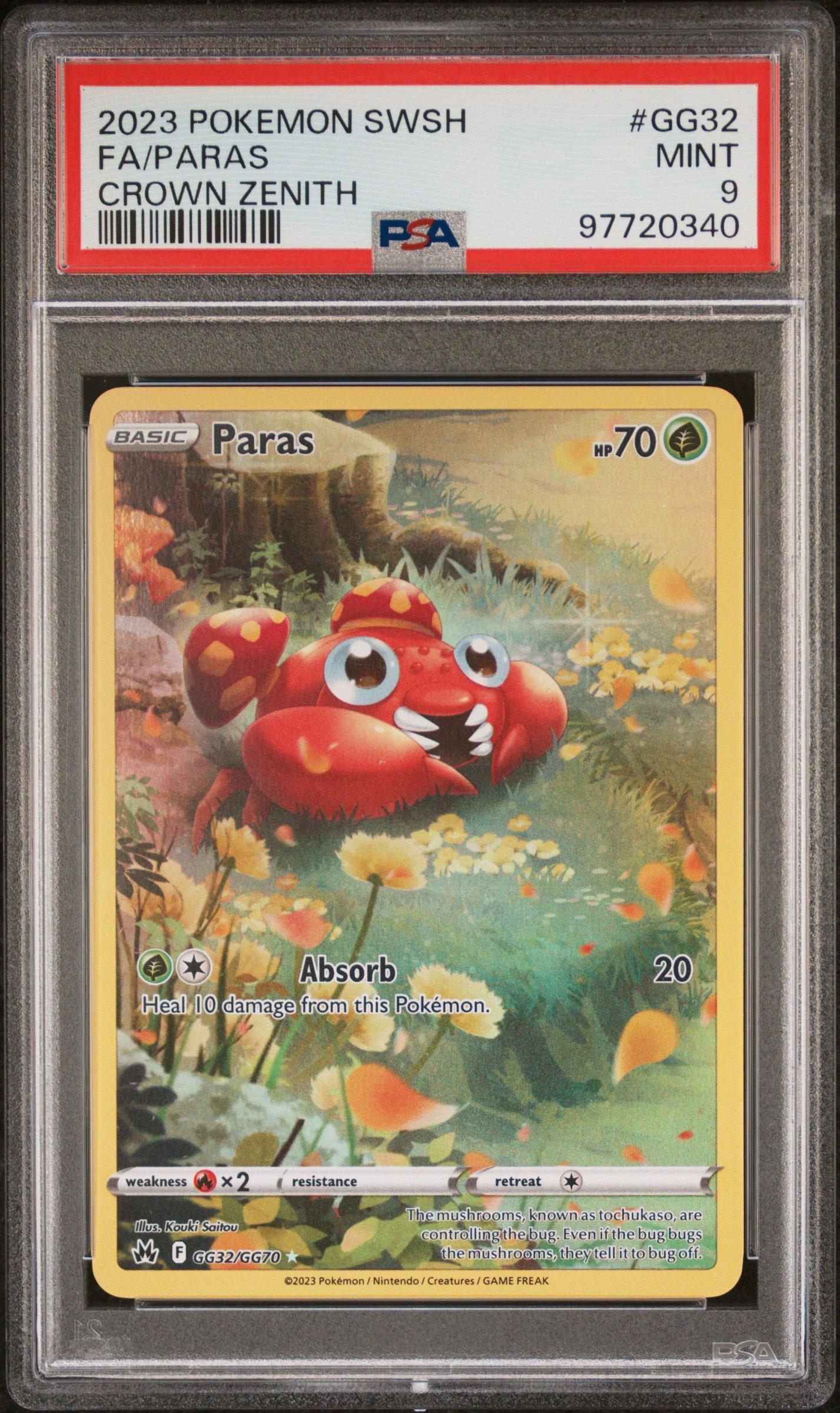 2023 Pokemon Sword And Shield Crown Zenith Gg32 Full Art/paras PSA