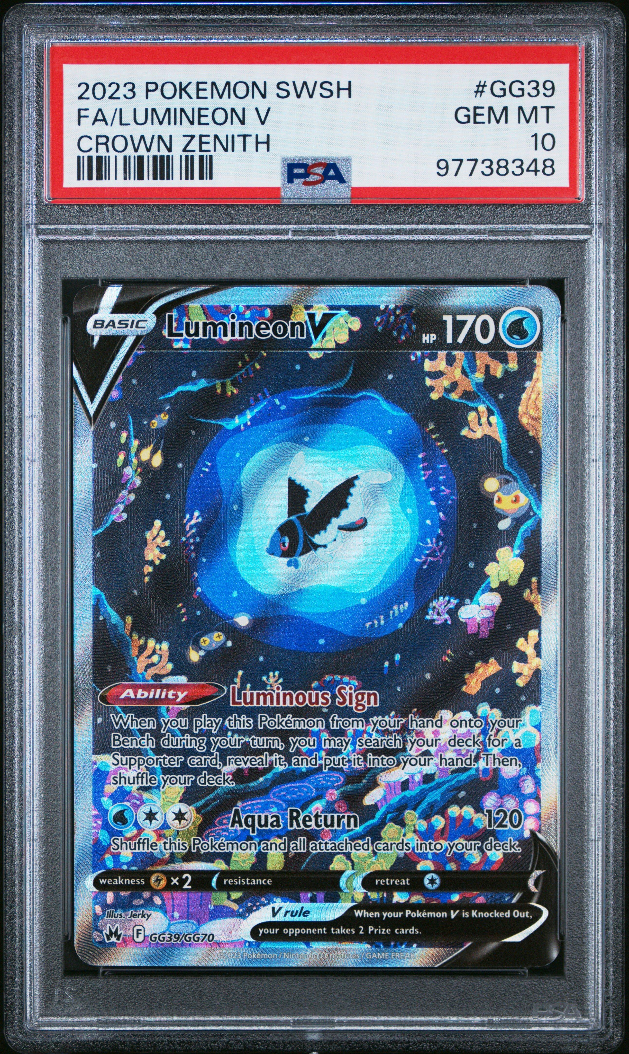 2023 Pokemon Sword And Shield Crown Zenith Gg39 Full Art/lumineon