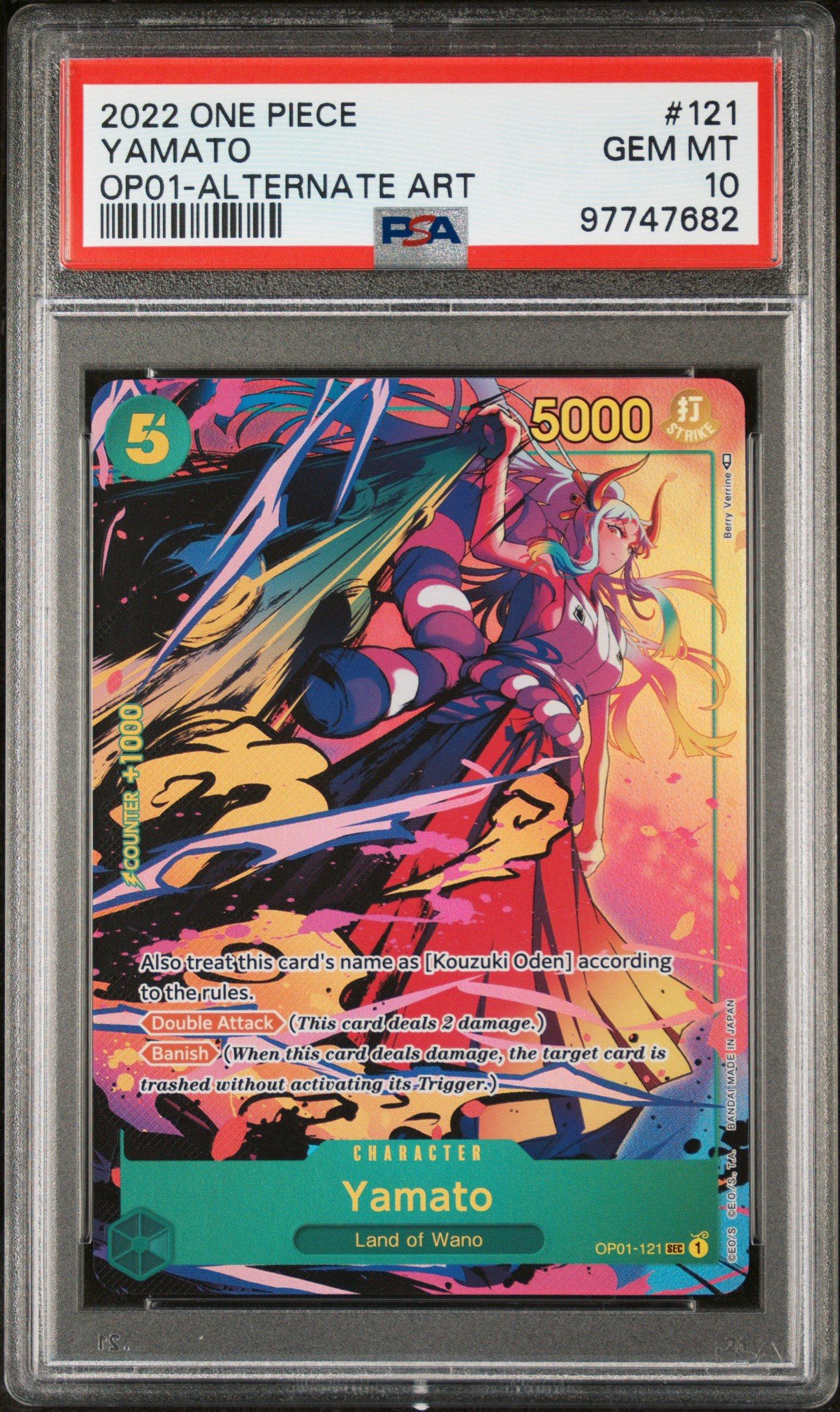 2022 One Piece Romance Dawn 121 Yamato Alternate Art PSA 10 Graded