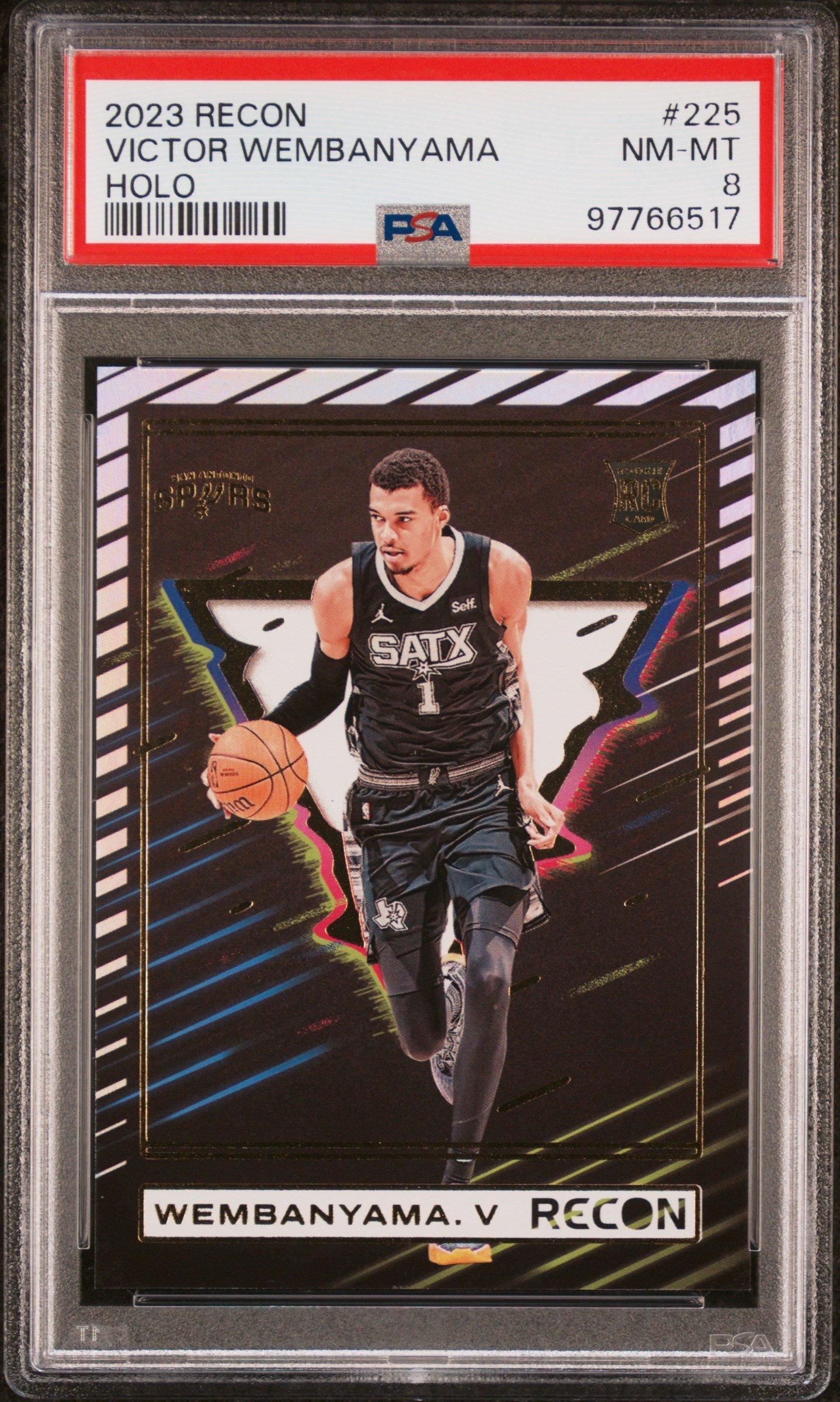 2023 Panini Recon 225 Victor Wembanyama Holo PSA 8