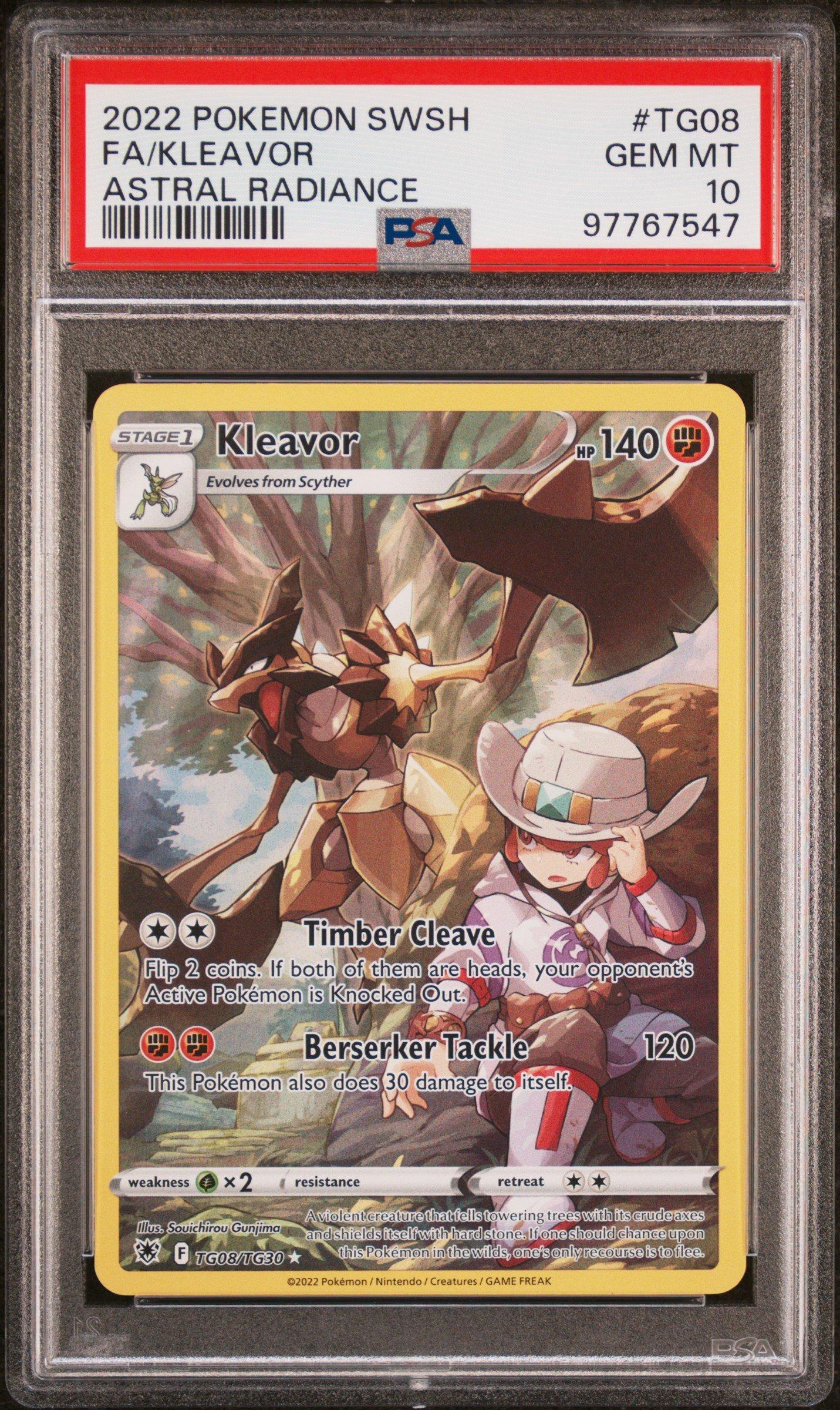 2022 Pokemon Sword & Shield Astral Radiance Tg08 Full Art/kleavor PSA 10