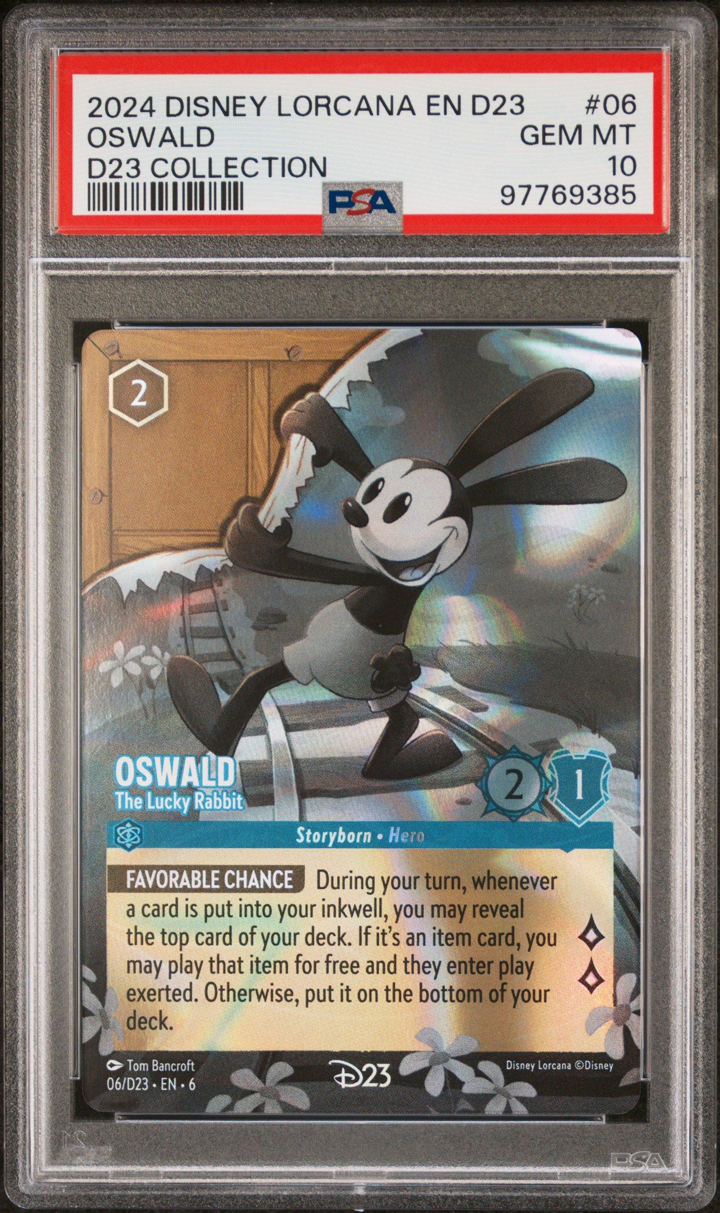 oswald the lucky rabbit lorcana card Lorcana - Azurite Sea - Oswald - The Lucky Rabbit (Legendary)