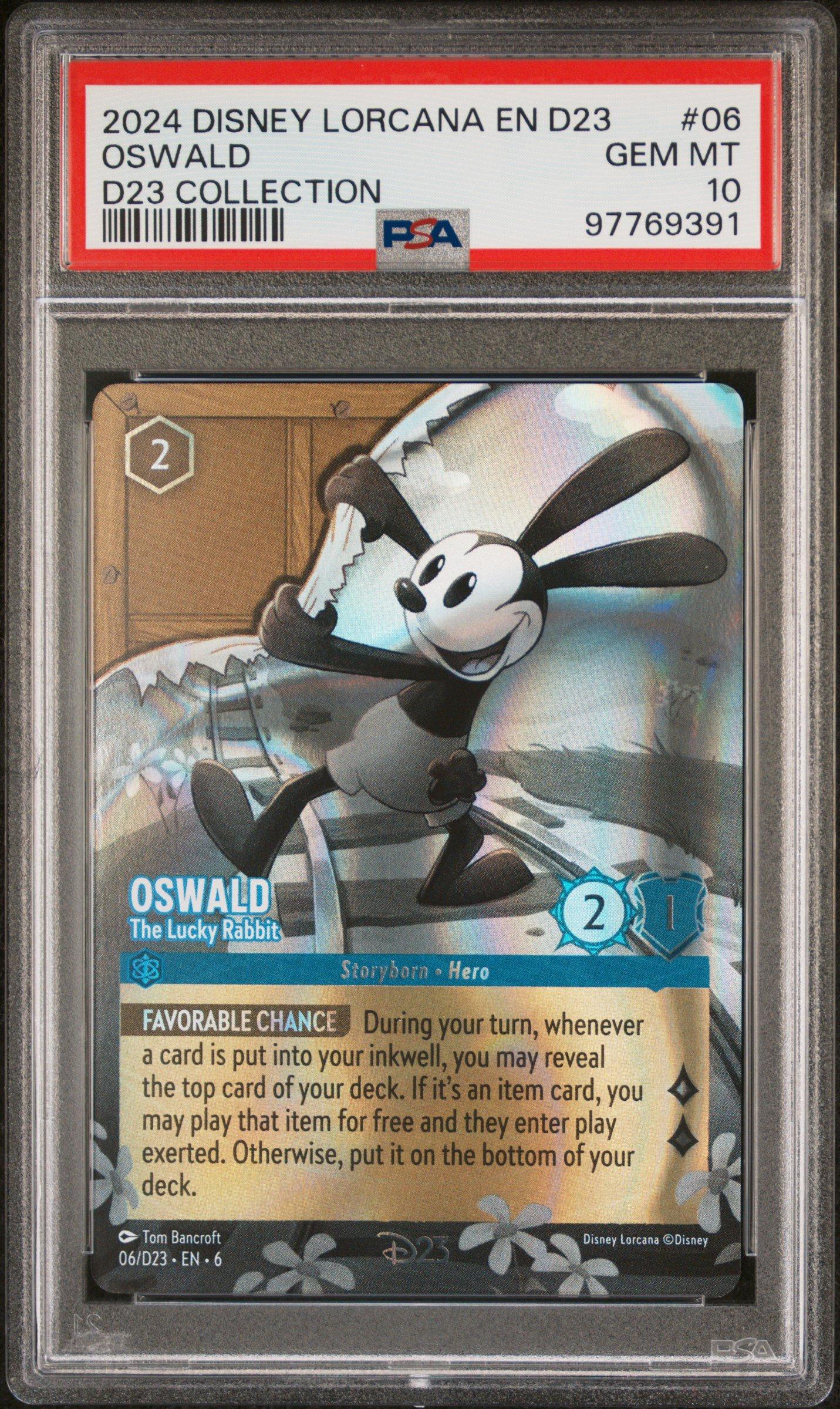2024 Disney Lorcana En D23-d23 Expo Promo 06 Oswald - The Lucky Rabbit D23  Collection PSA 10 Graded Card | GameStop