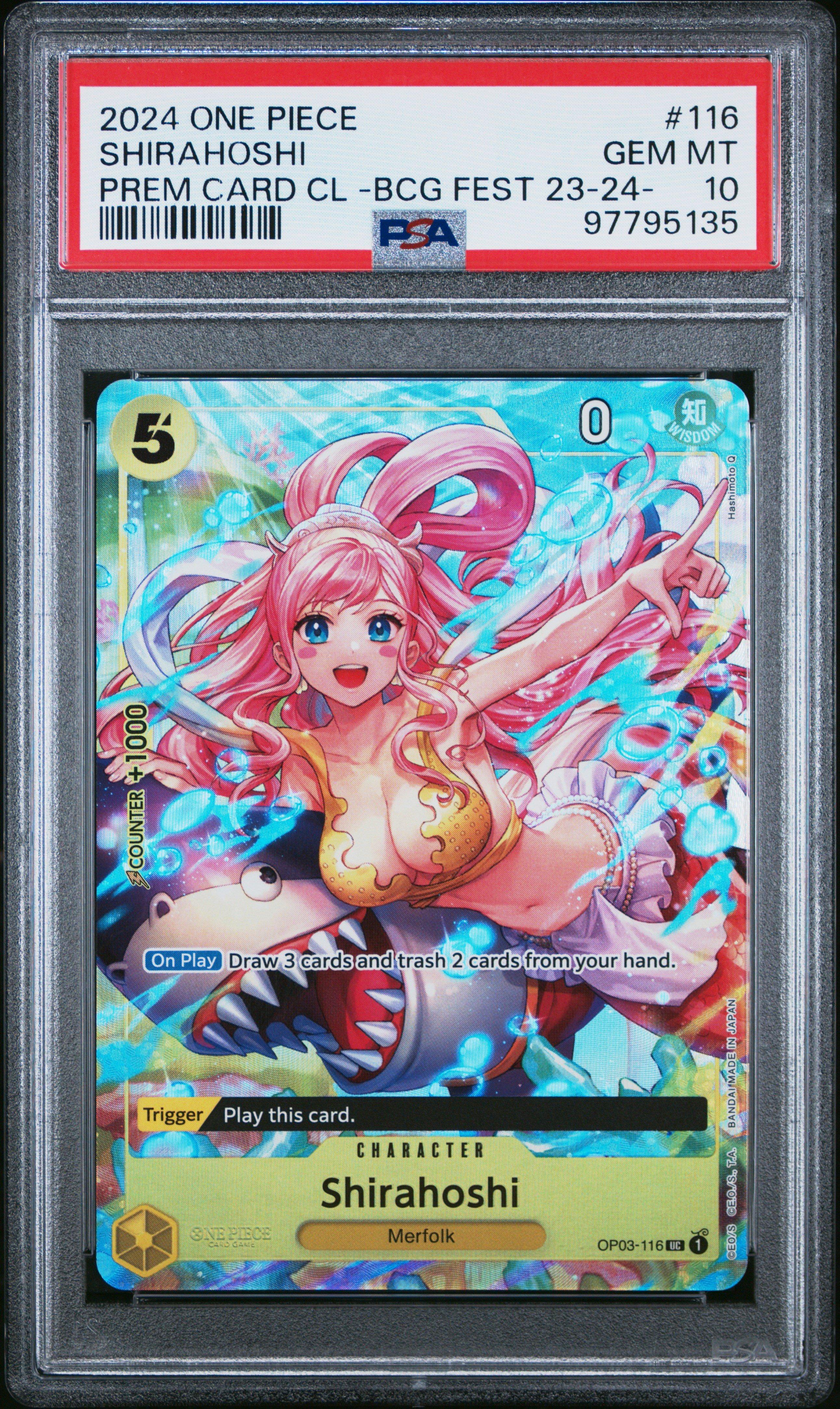 2024 One Piece Premium Card Collection -bandai Card Games Fest 23-24 Edition- 116 Shirahoshi PSA 10