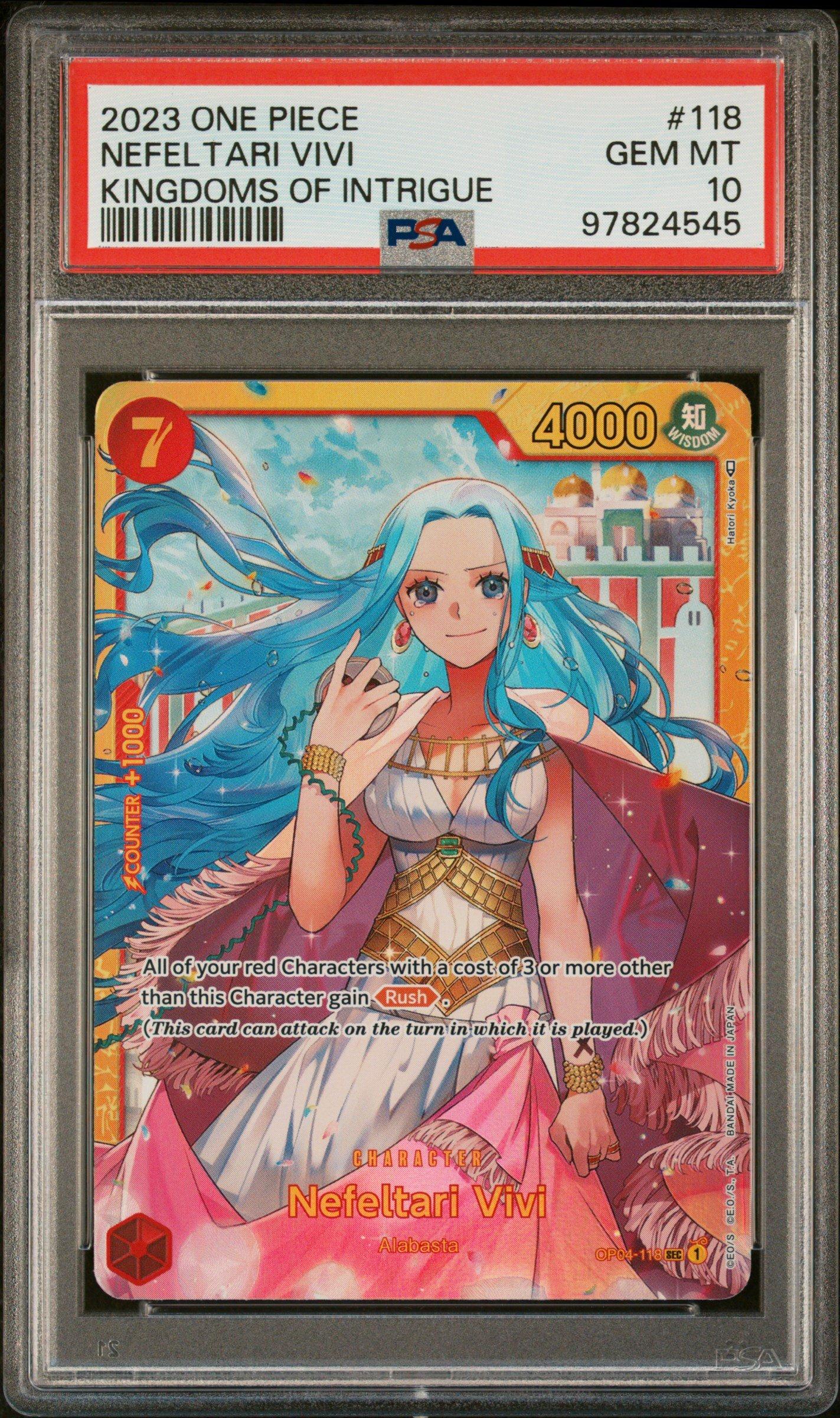 2023 One Piece Kingdoms Of Intrigue 118 Nefeltari Vivi PSA 10