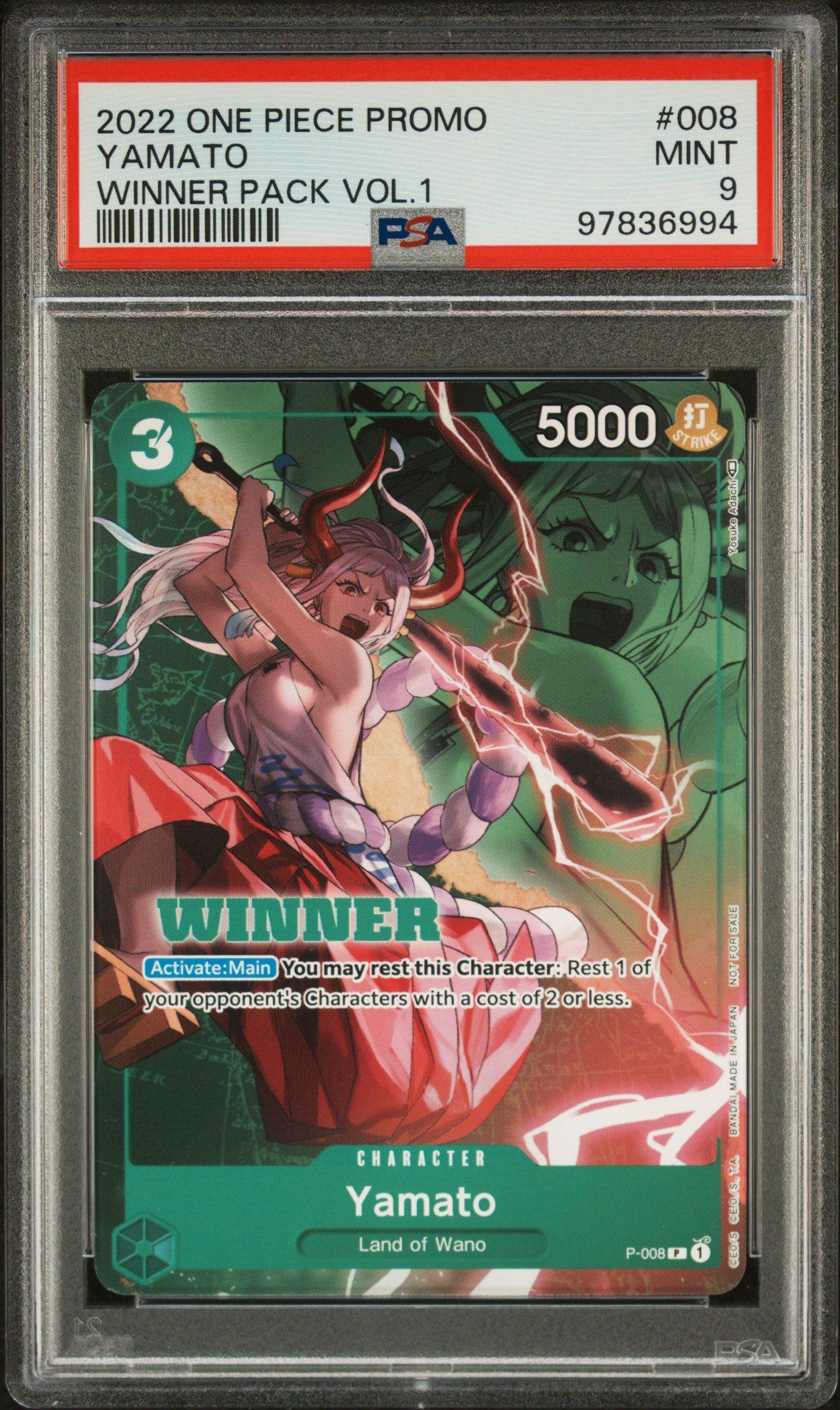 2022 One Piece Promos 008 Yamato Winner Pack Vol.1 PSA 9 Graded