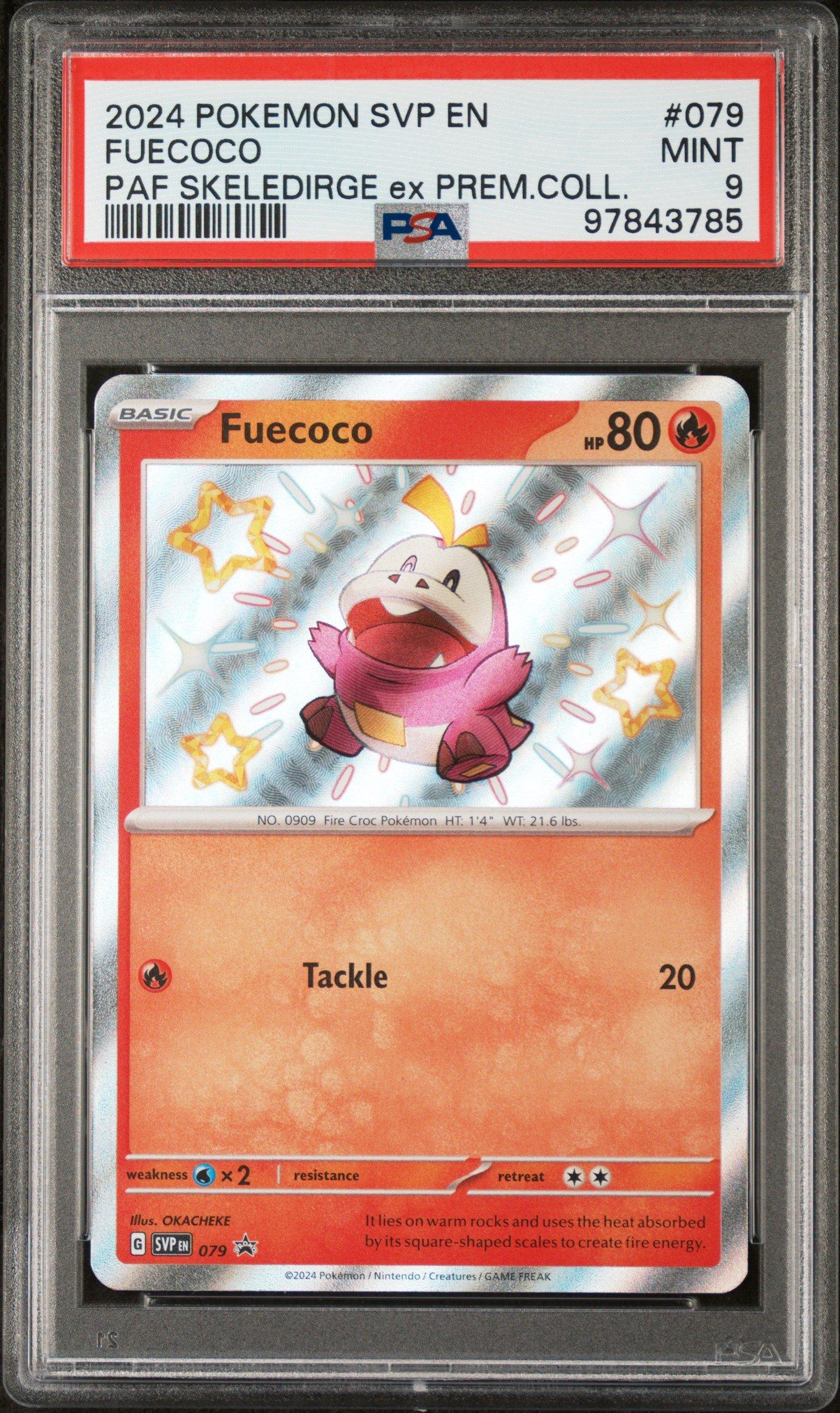 2024 Pokemon Svp En-sv Black Star Promo 079 Fuecoco Paldean Fates  Skeledirge Ex Premium Collection PSA 9 Graded Card | GameStop