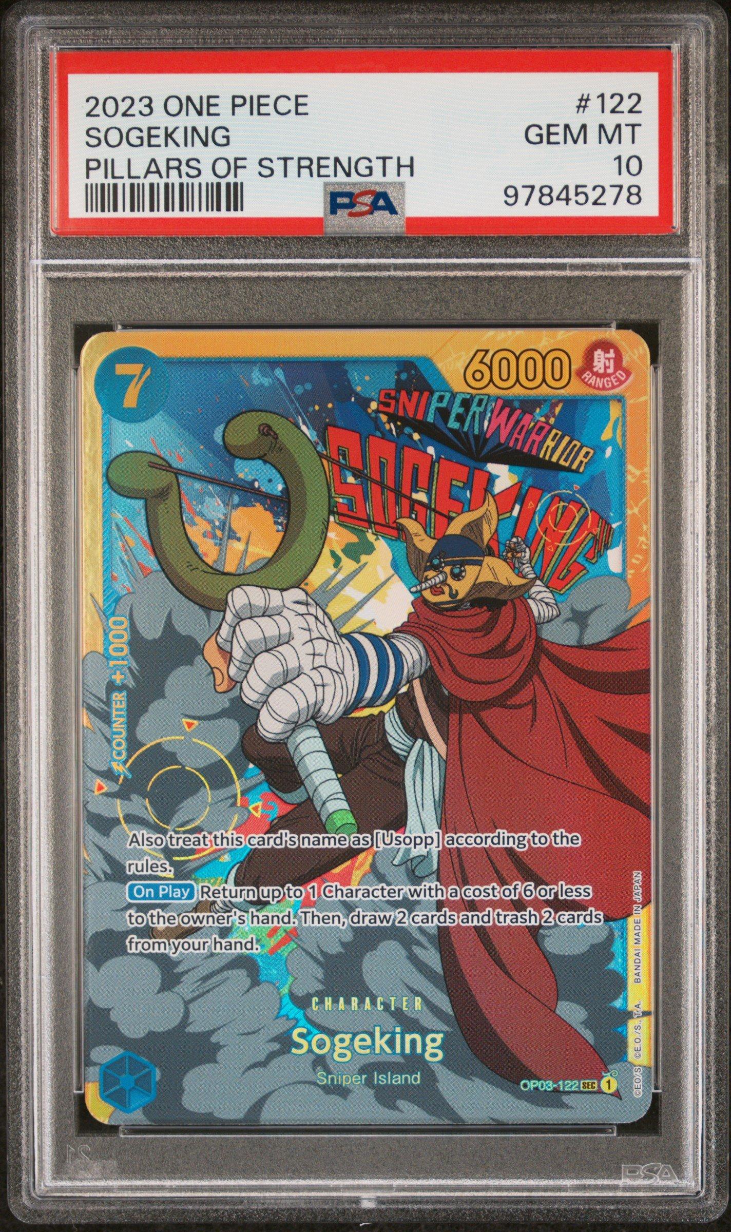 2023 One Piece Op03-pillars Of Strength 122 Sogeking PSA 10 Graded