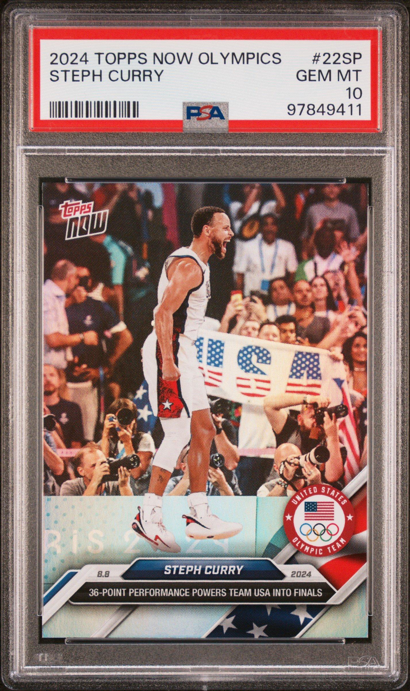 2024 Topps Now Olympic Games 22sp Steph Curry PSA 10