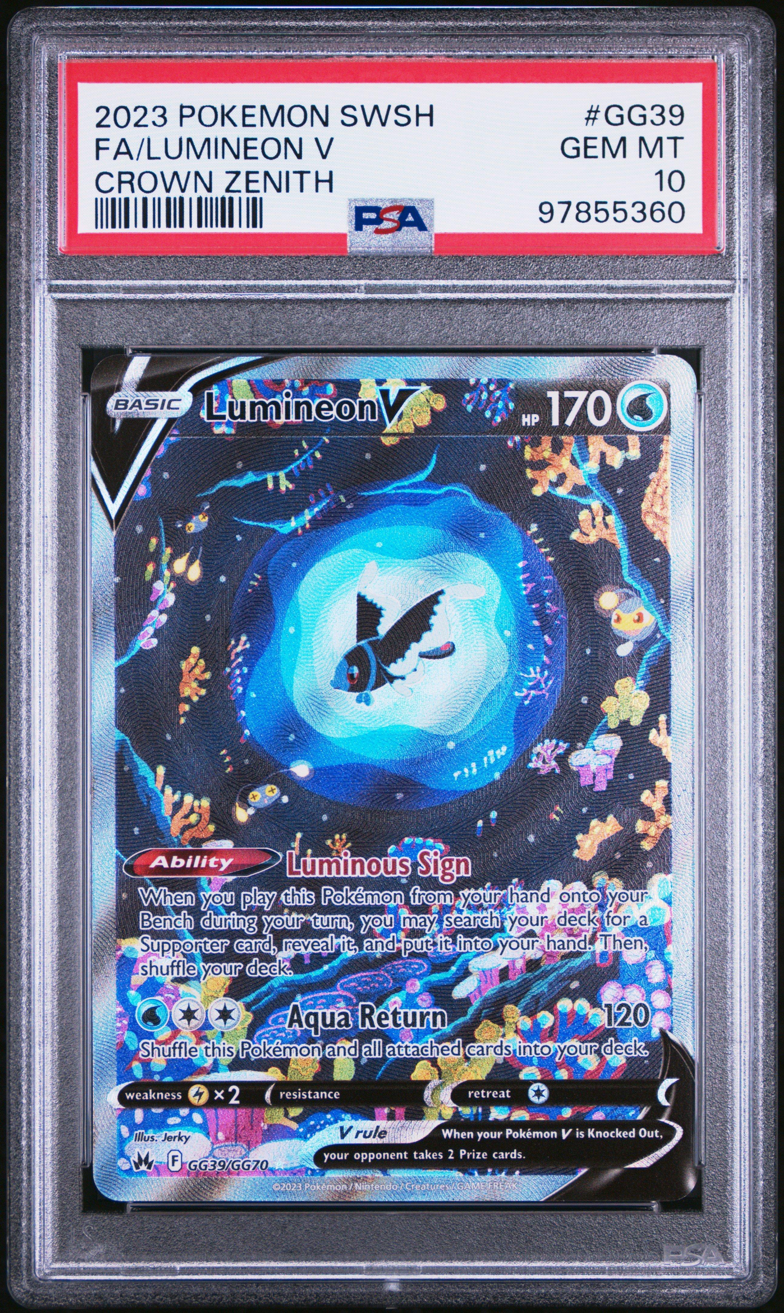 2023 Pokemon Sword And Shield Crown Zenith Gg39 Full Art/lumineon
