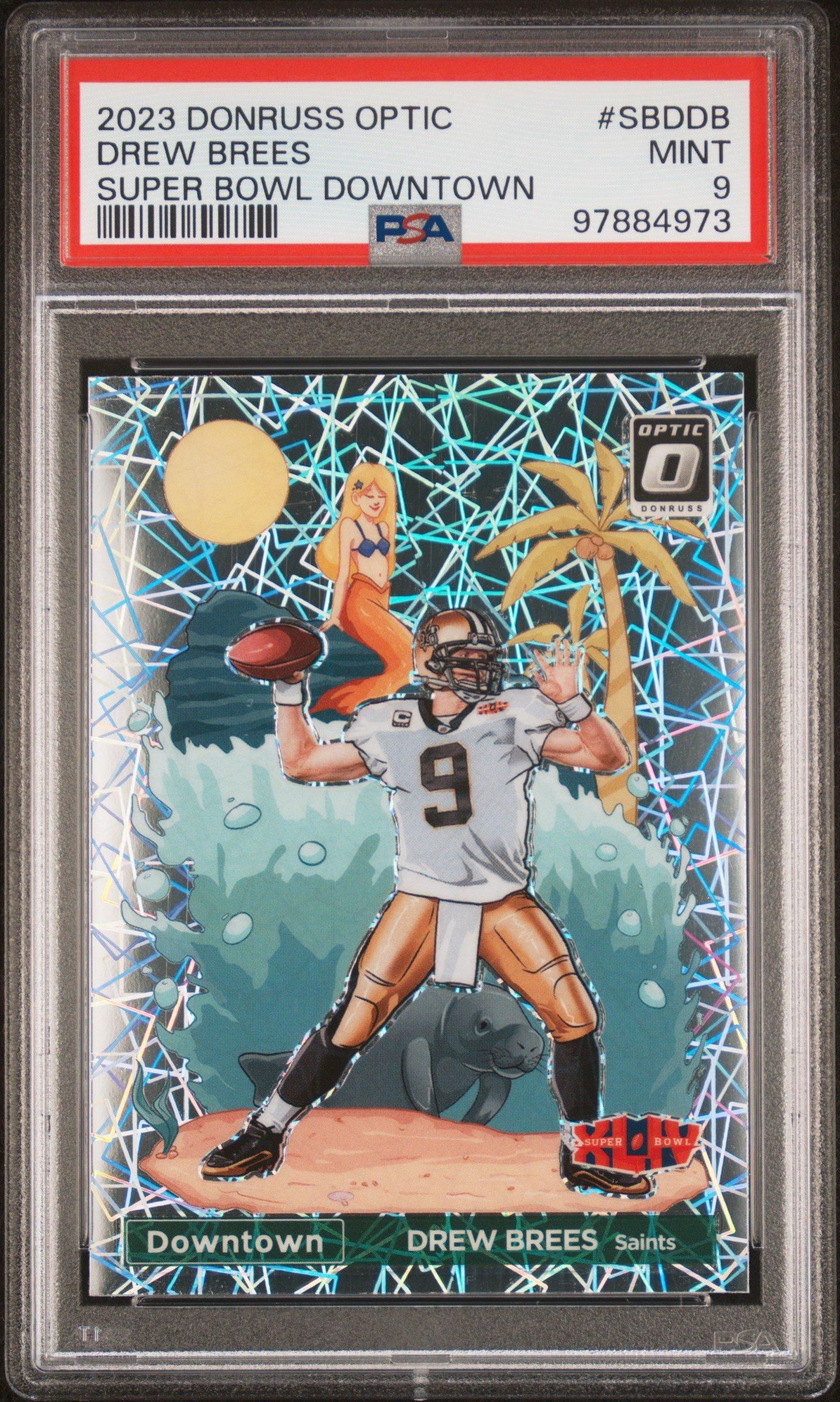 2023 Panini Donruss Optic Super Bowl Downtown Sbddb Drew Brees PSA 9