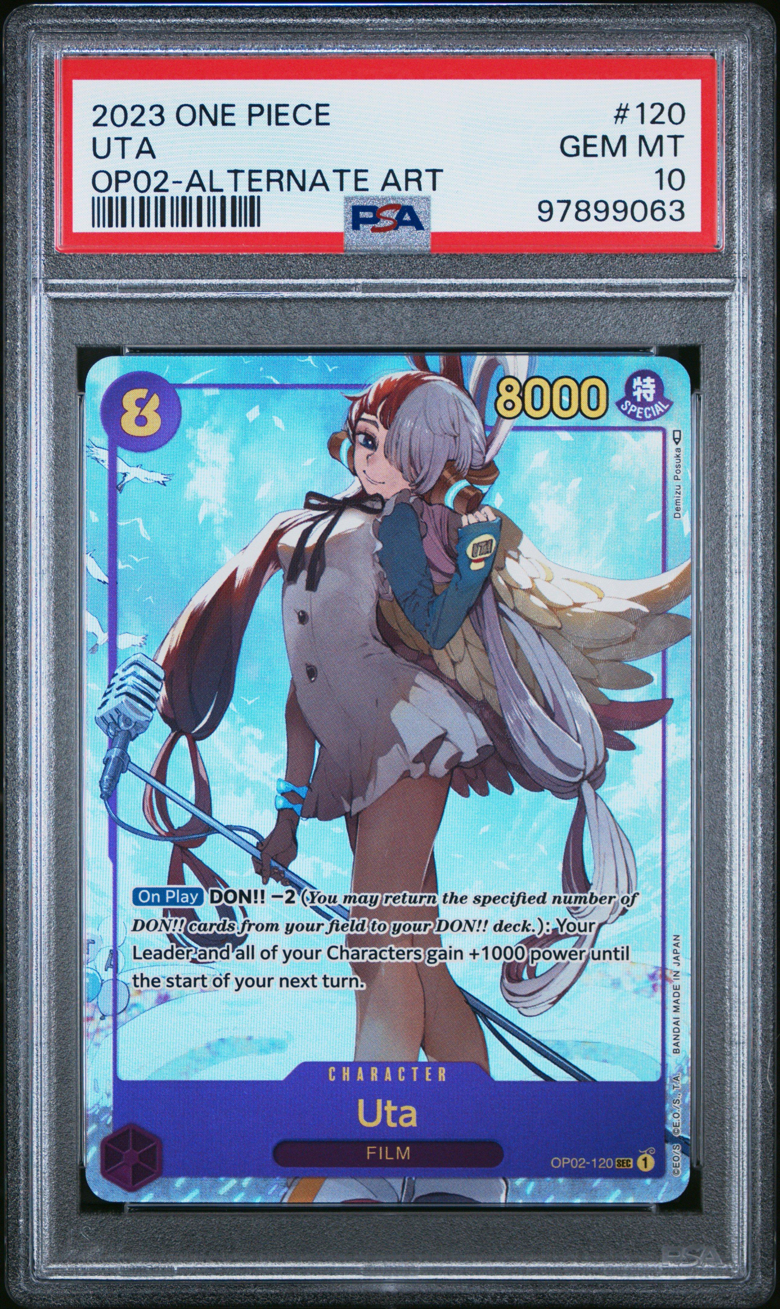 2023 One Piece Op02-paramount War 120 Uta Alternate Art PSA