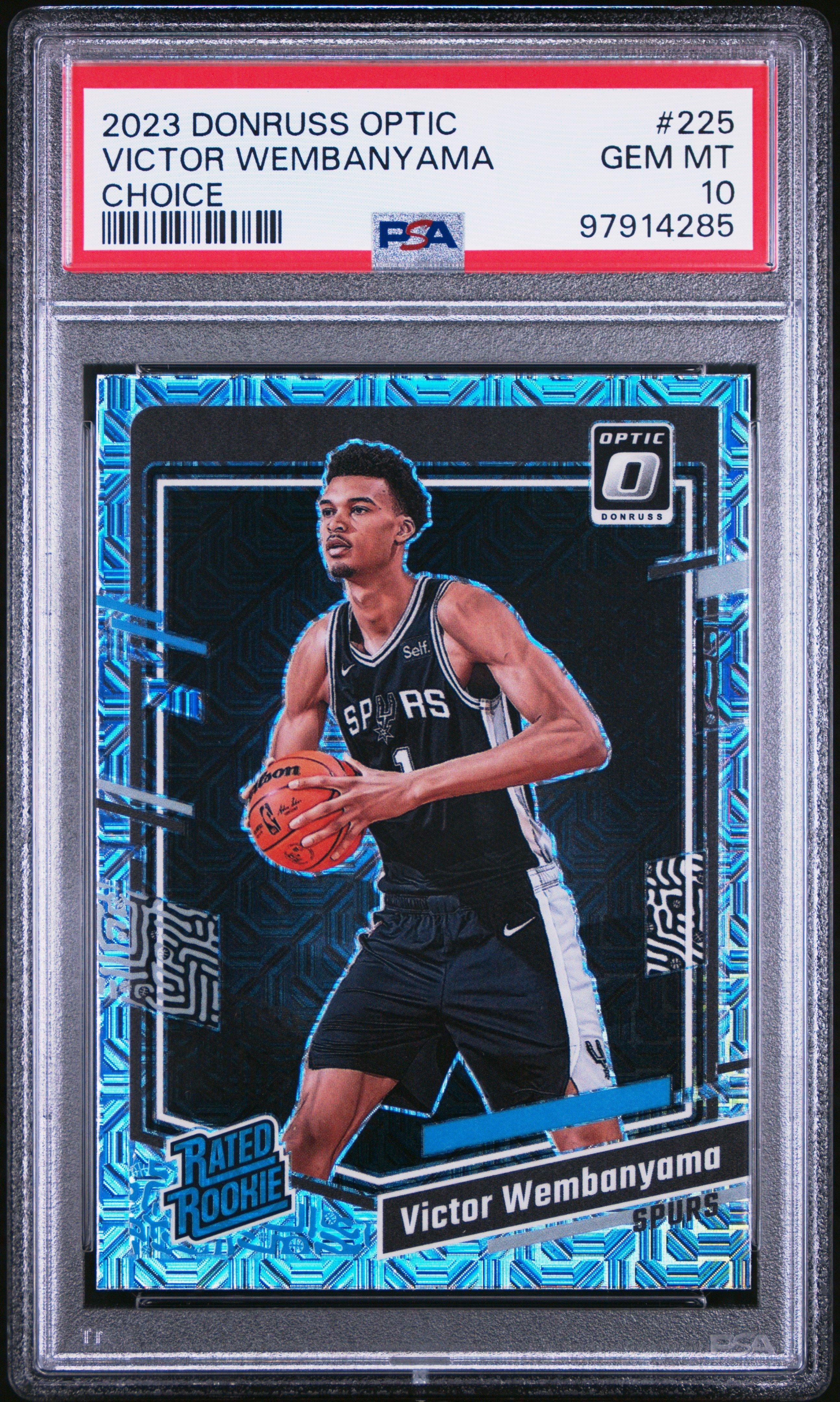 2023 Panini Donruss Optic 225 Victor Wembanyama Choice PSA 10